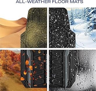 Skechers Car Floor Mats,Heavy Duty Rubber Car Mats Full Set,All Weather Floor Mats,Waterproof Trim to Fit Universal Floor Liner Car Accessories,Automotive Floor Mats for Cars Trucks SUV,Grey