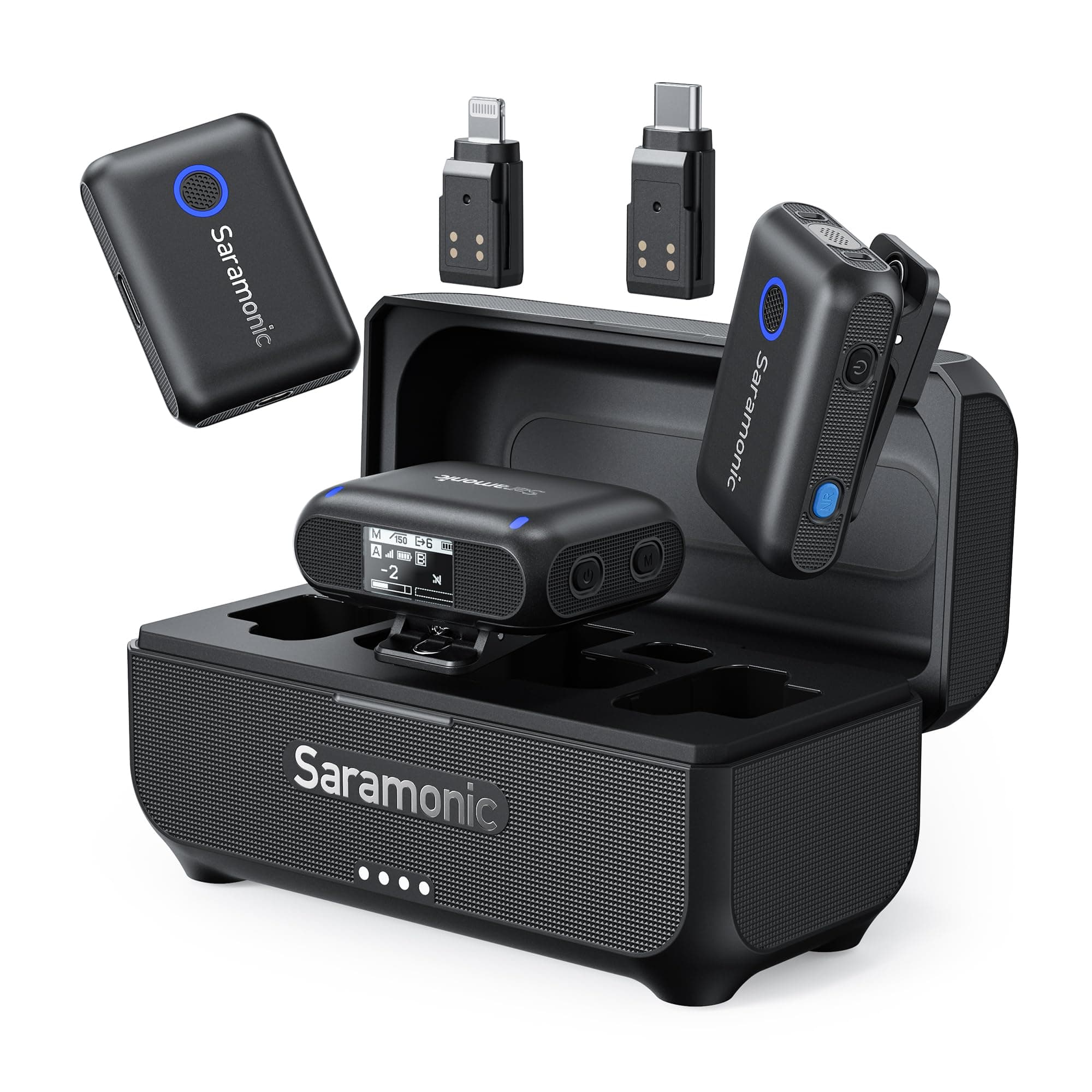 Saramonic Blink500 B2+ Wireless Lavalier Microphone for iPhone/Android/Cameras, 492ft Range, 20h Battery Life with Noise Cancelling Compatibale for Interview Vlog Live Stream Podcast Video Recording