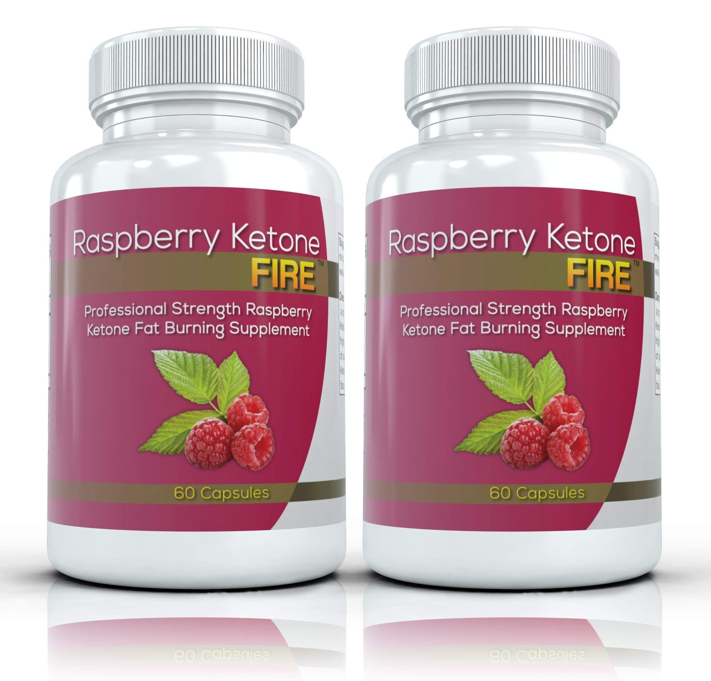 Raspberry Ketone FIRE (2 Bottles) - Professional Strength Raspberry Ketones Fat Burning Formula. The New All Natural Weight Loss Supplement. 250mg (60 Capsules per Bottle)