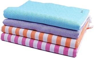 Sathiyas Cotton Bath Towel 480 GSM Ultra Absorbent Super Soft and Comfortable-Quick Drying Towel (Set of 4, Lavender, Blue, Orange, Pink, 75 cm X 150 cm)