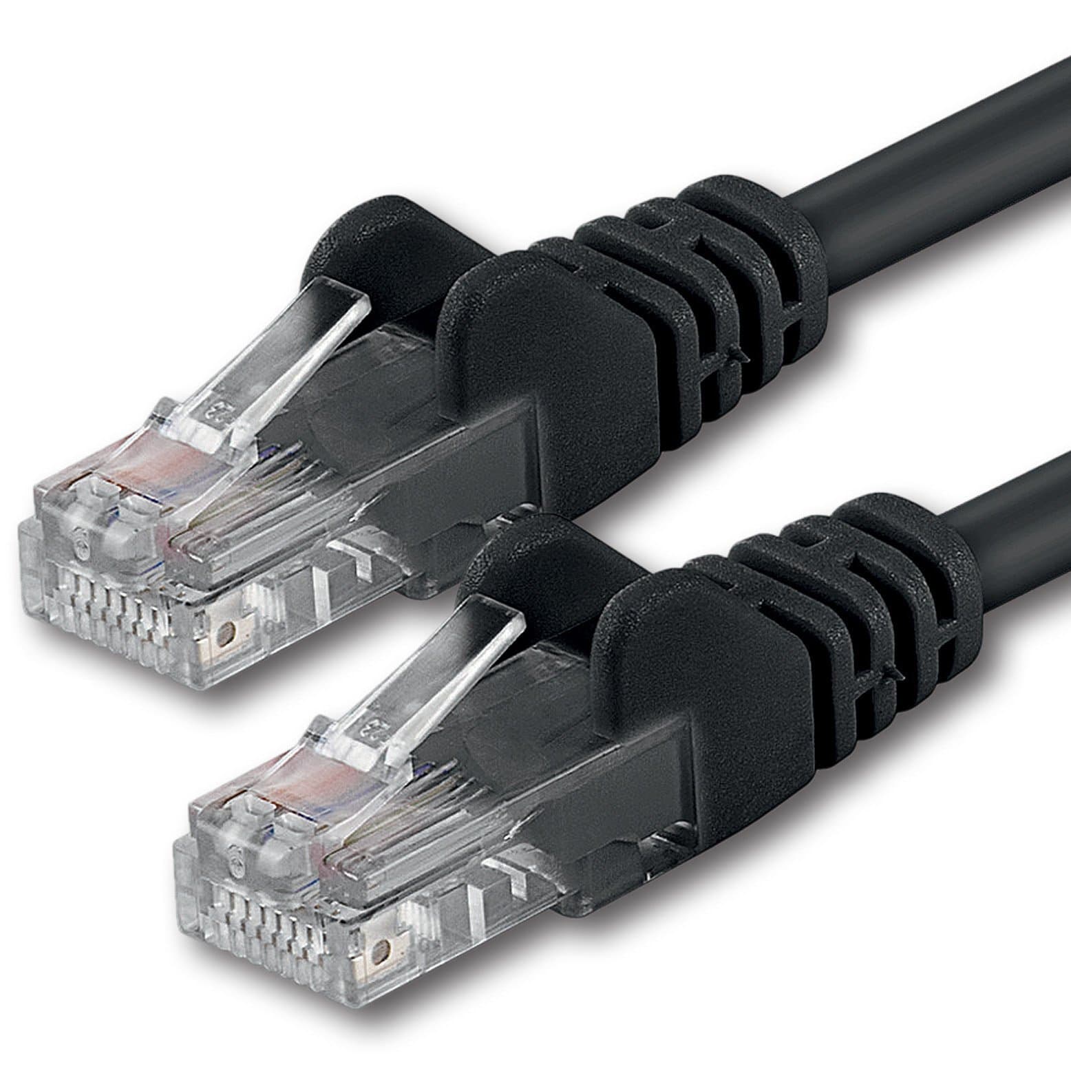 1aTTack.de 1m - black - 1 piece - CAT.6 CAT6 Ethernet LAN network cable 1000 Mbit/s patch cable