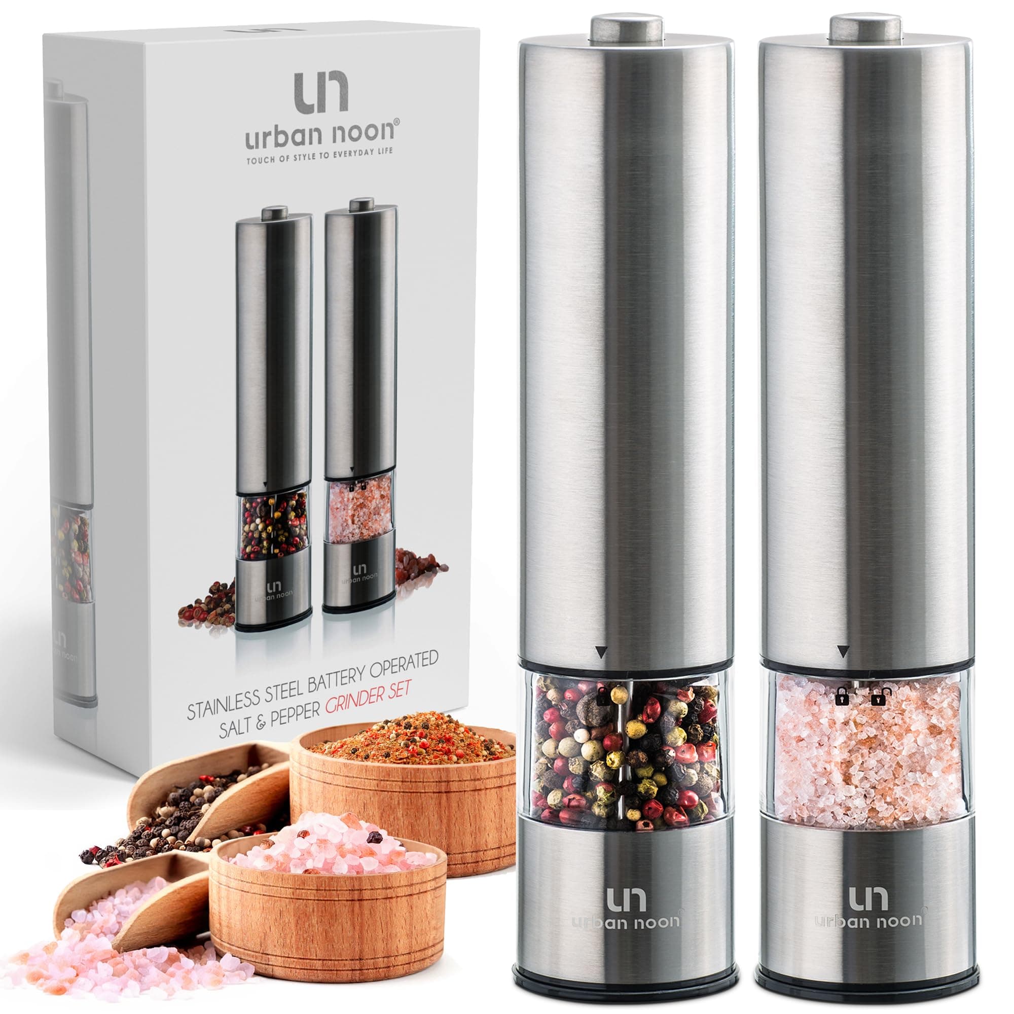 Electric Salt and Pepper Grinder Set