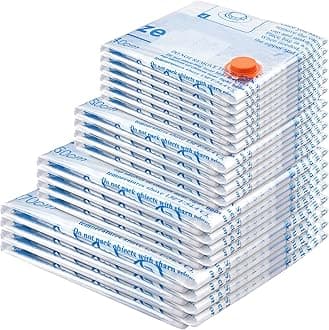 MEIQIHOME Vacuum Storage Bags, Space Saver Sealer Bags,Vacuum seal bags for clothing, Pillows, Comforters, Blankets, Bedding,Travel,18 COMBO