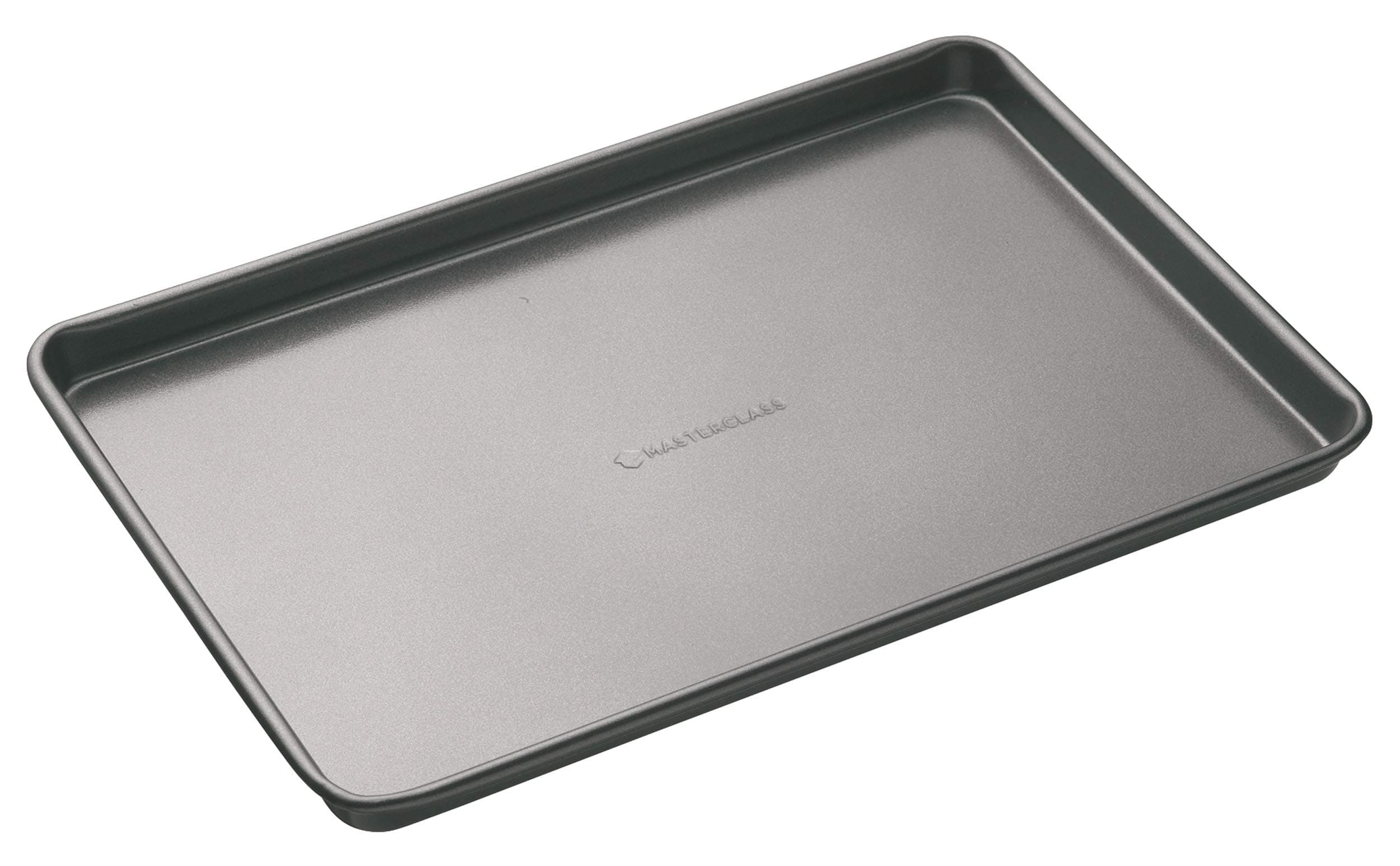 MasterClass Large Baking Tray with PTFE, PFOA and BPA Free Non Stick, Robust 1mm Thick Carbon Steel, 39 x 27 cm, Grey