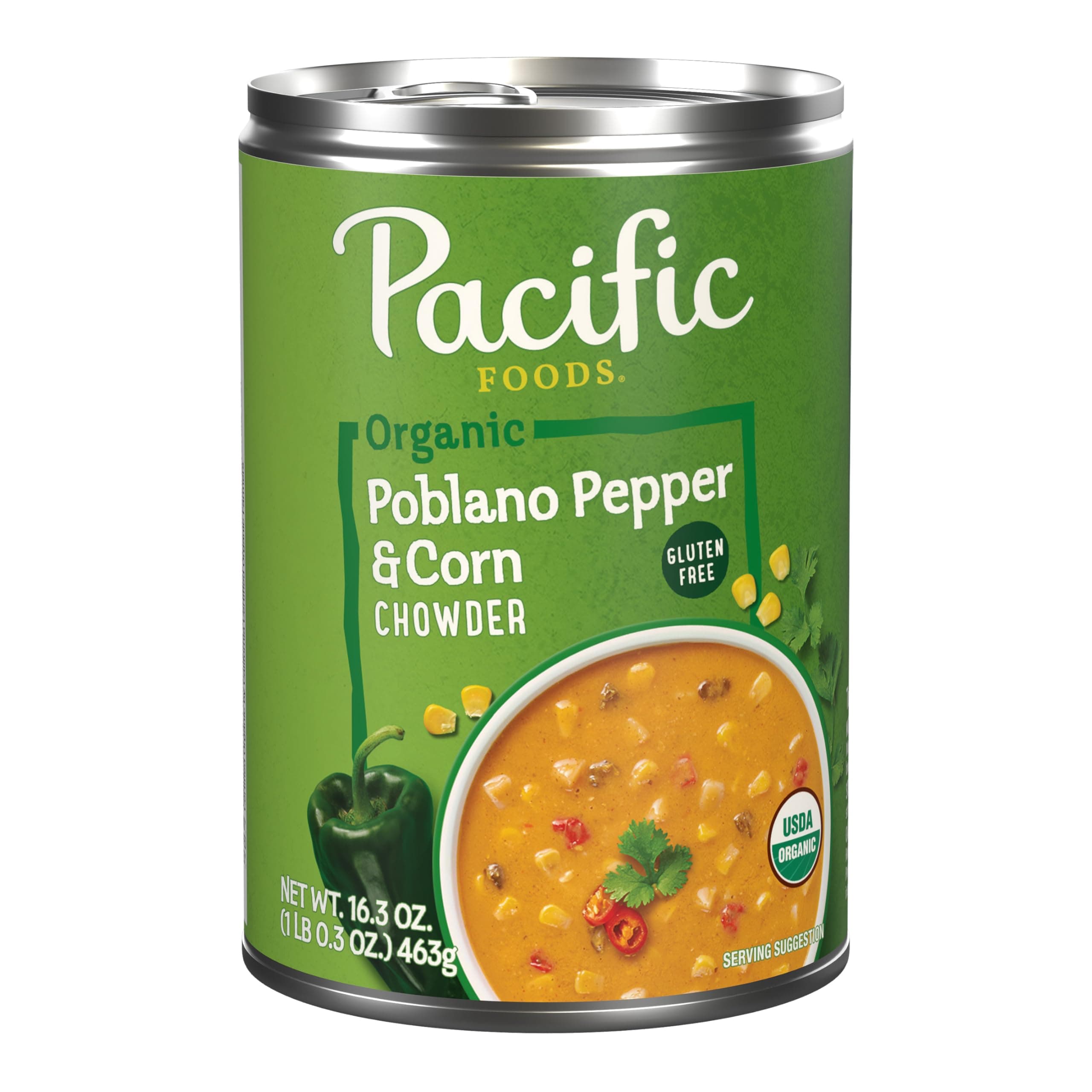 Pacific Foods Organic Poblano Corn Chowder, 16.5 Ounce Can