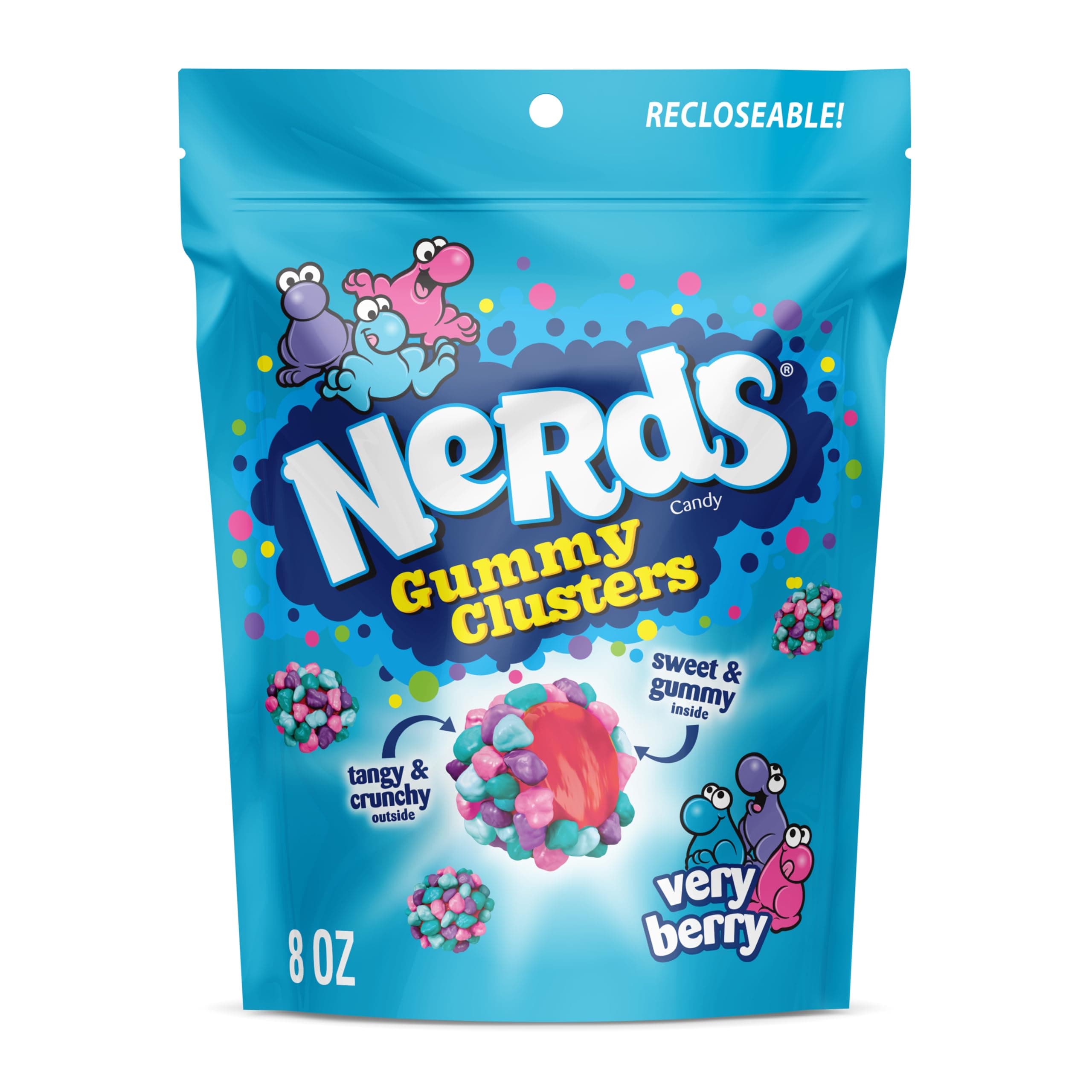 Nerds Gummy Clusters Candy, Very Berry, 8 Ounce
