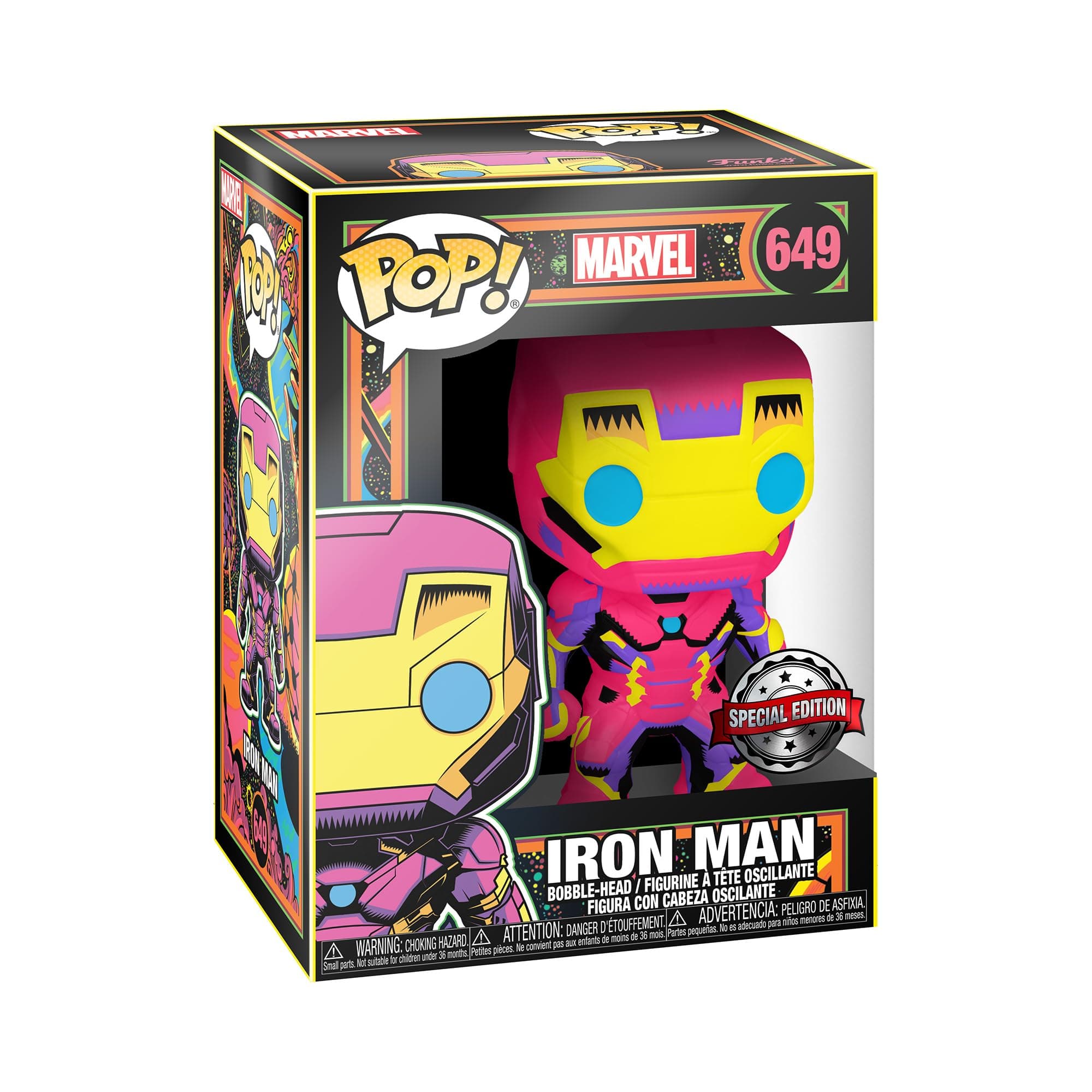 48846 Marvel Black Light Iron Man Collectable Toy, Multicolour