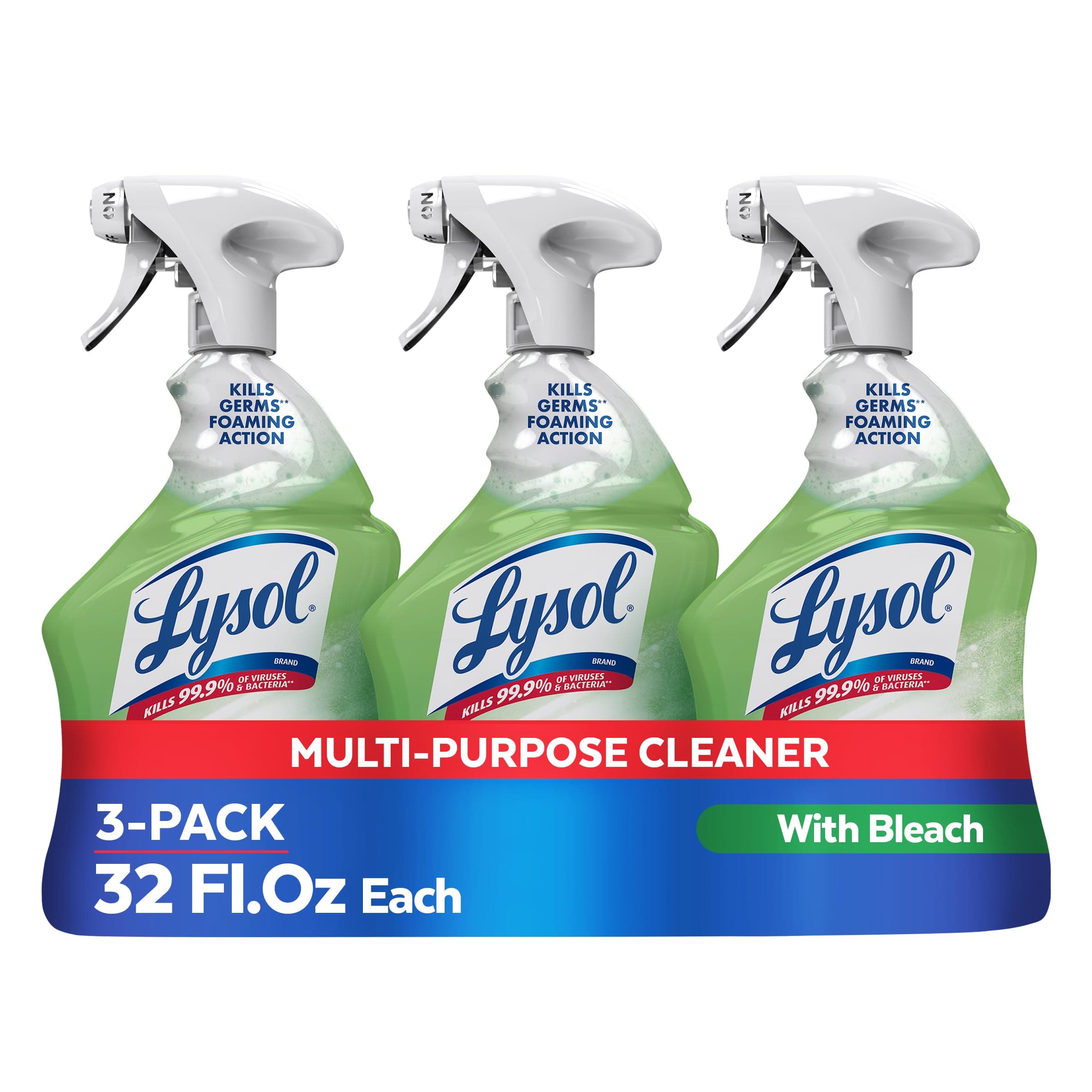 Multi-Purpose Cleaner Sanitizing and Disinfecting Spray with Bleach,All Purpose Cleaning Spray for Bathrooms and Kitchens,32oz,(Pack of 3)