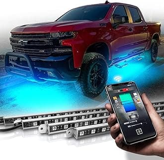 Aura Pro Underglow LED Lights Kit for Truck with App & Remote Control, RGB Multicolor Music Modes, Waterproof Rigid Aluminum Light Bar, Exterior Neon Accent Lighting for Regular Extended Cab