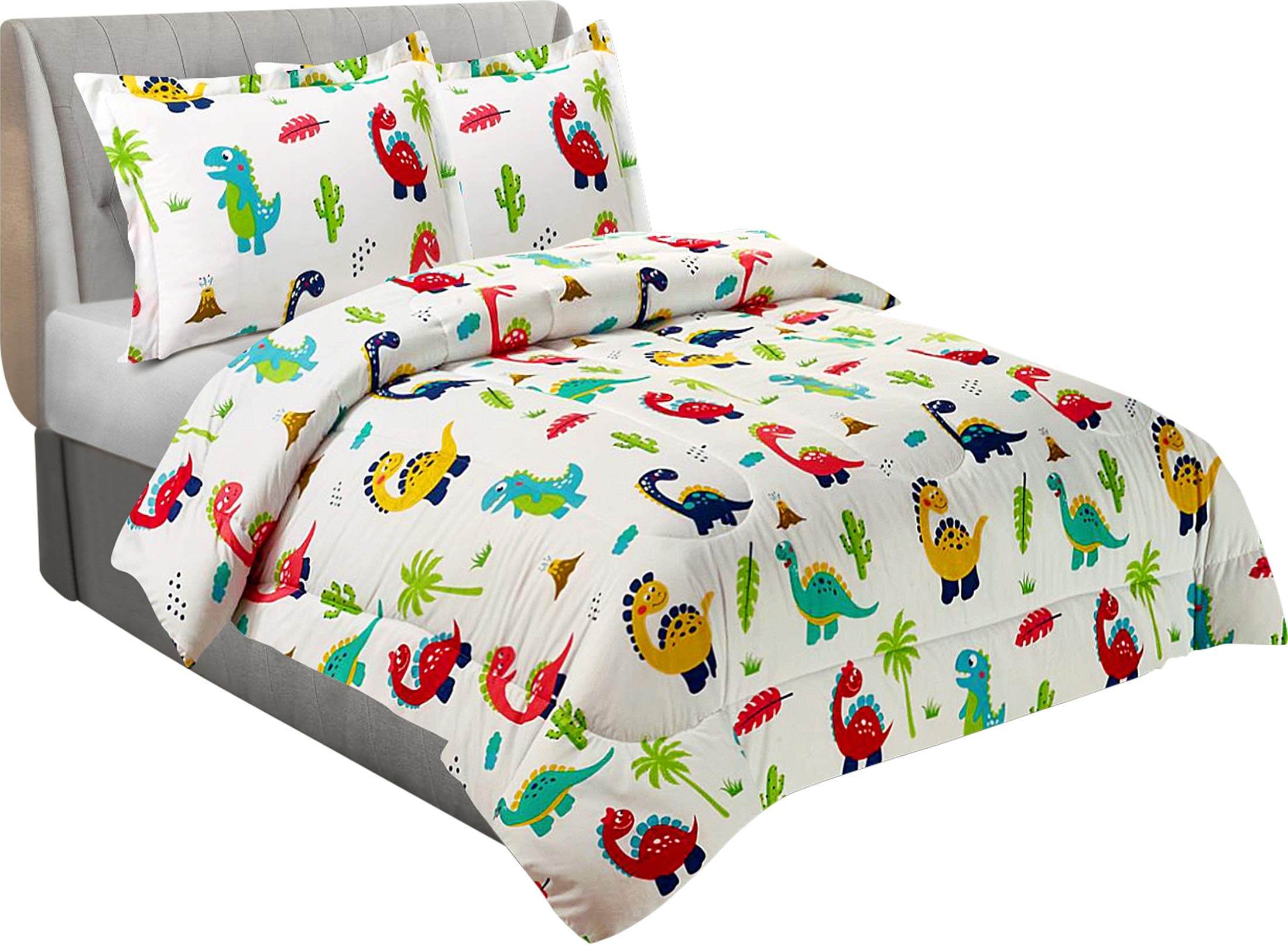 Utopia Bedding All Season Dinosaur Comforter Set with 2 Pillow Cases, 3 Piece Soft Brushed Microfiber Kids Bedding Set for Boys/Girls, Machine Washable (Twin)