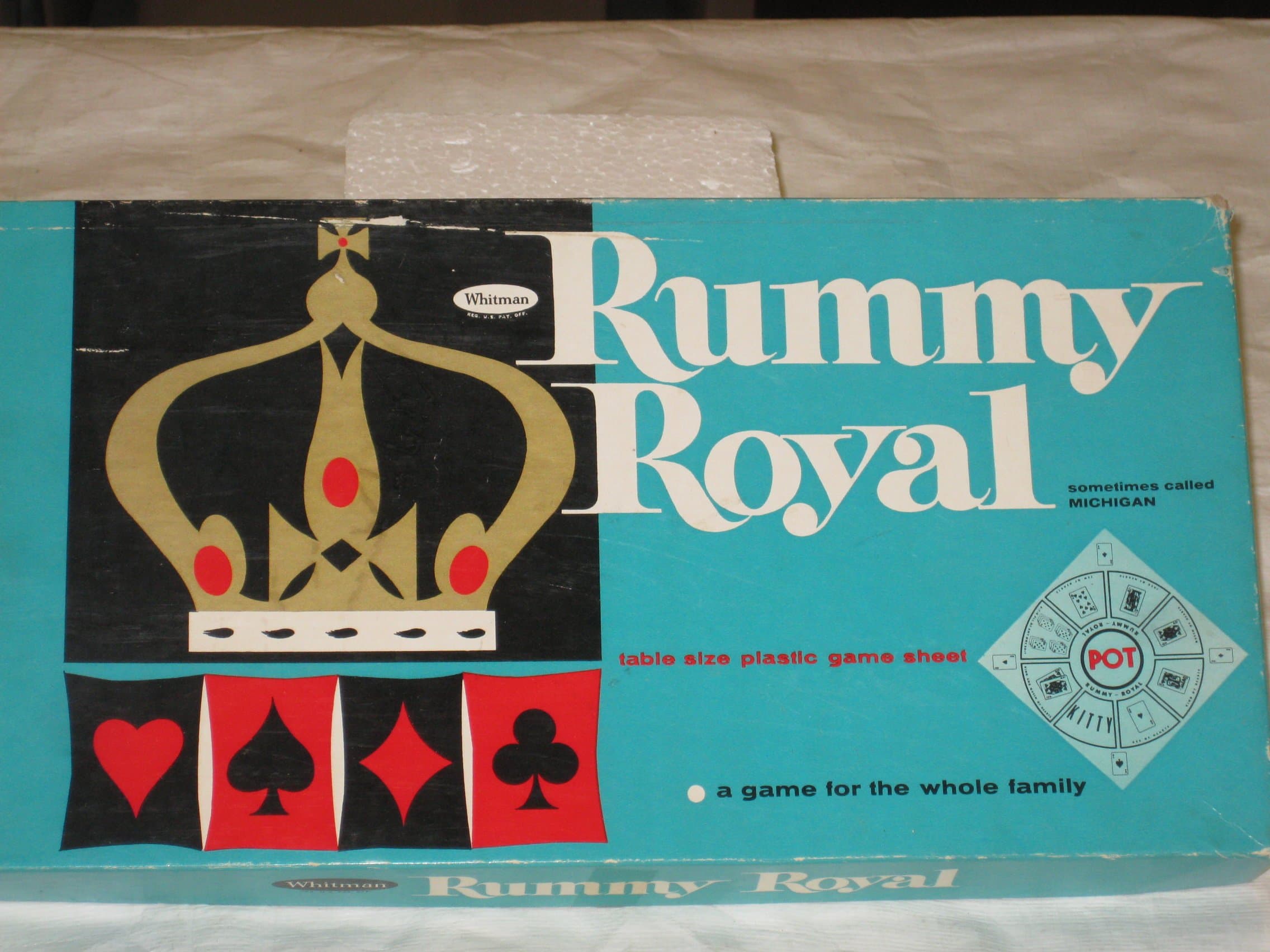 Whitman Rummy Royal (Sometimes Called Michigan) Table Size Plastic Sheet