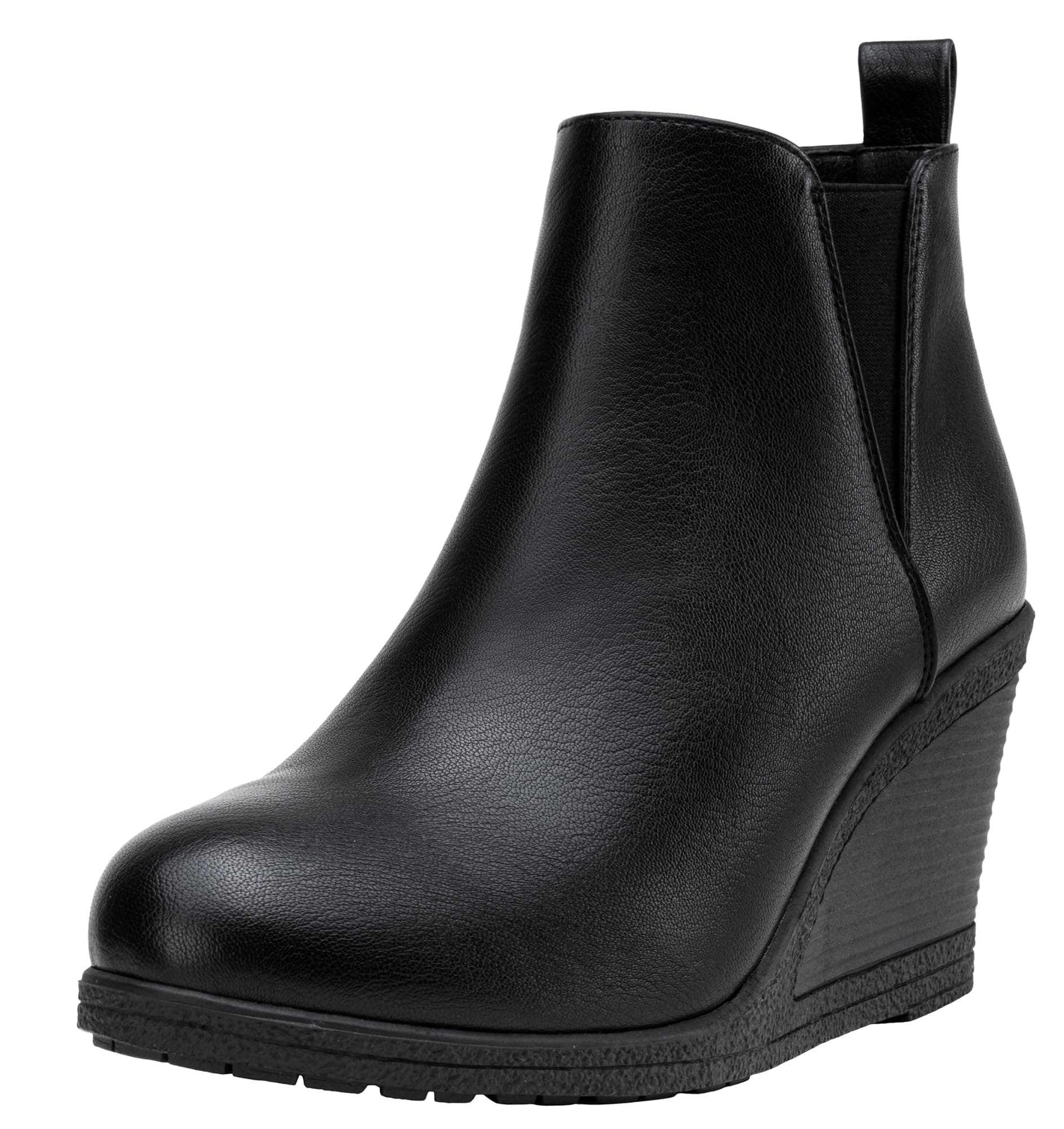 VeposeWomen's 9679 Low Wedge Boots, Comfortable Ankle Booties with Inside Zipper