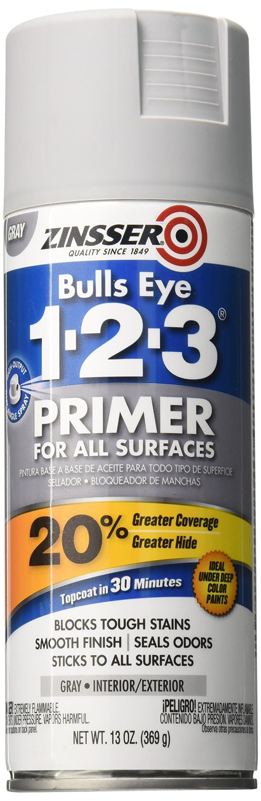 Rust-Oleum 290971 Zinsser Multi-Purpose Primer 13 oz Aerosol Can Liquid, Gray