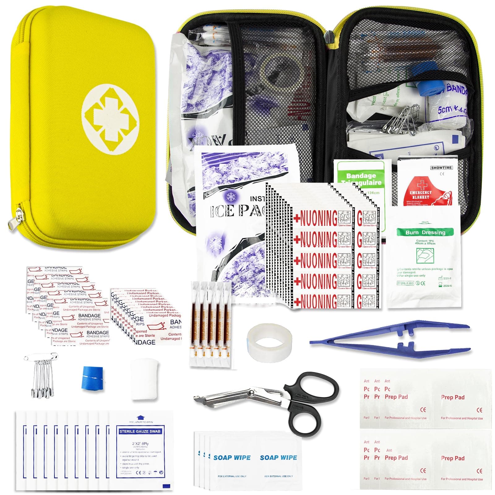 276PCS Hiking First Aid Kit for Home Personal Emergency Supplies Compact Bag for Backpack, First Aid Essentials Survival Kit for Business Travel Car AMORNING