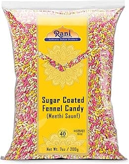 Rani Sugar Coated Fennel Candy 7oz (200g) ~ Indian After Meal Digestive Treat | Vegan | Gluten Friendly | NON-GMO | Kosher | Indian Origin