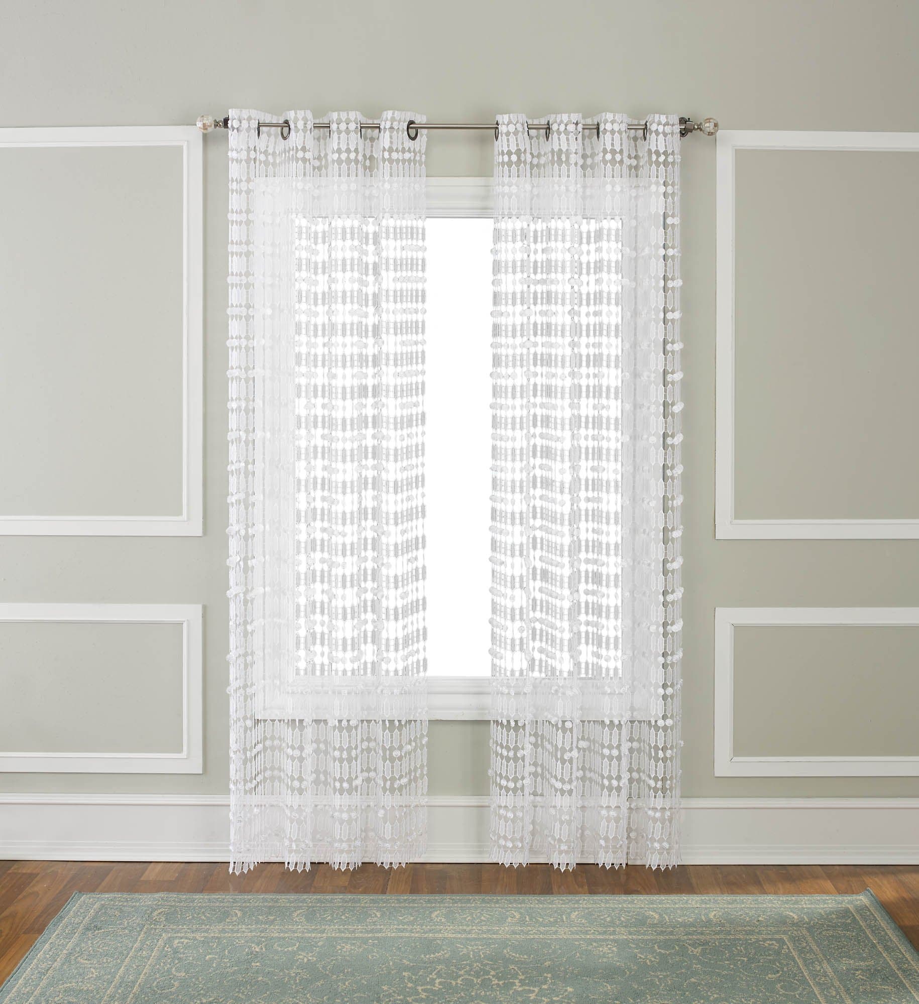 Amelia Curtain Panel, 54 in x 84 in, White