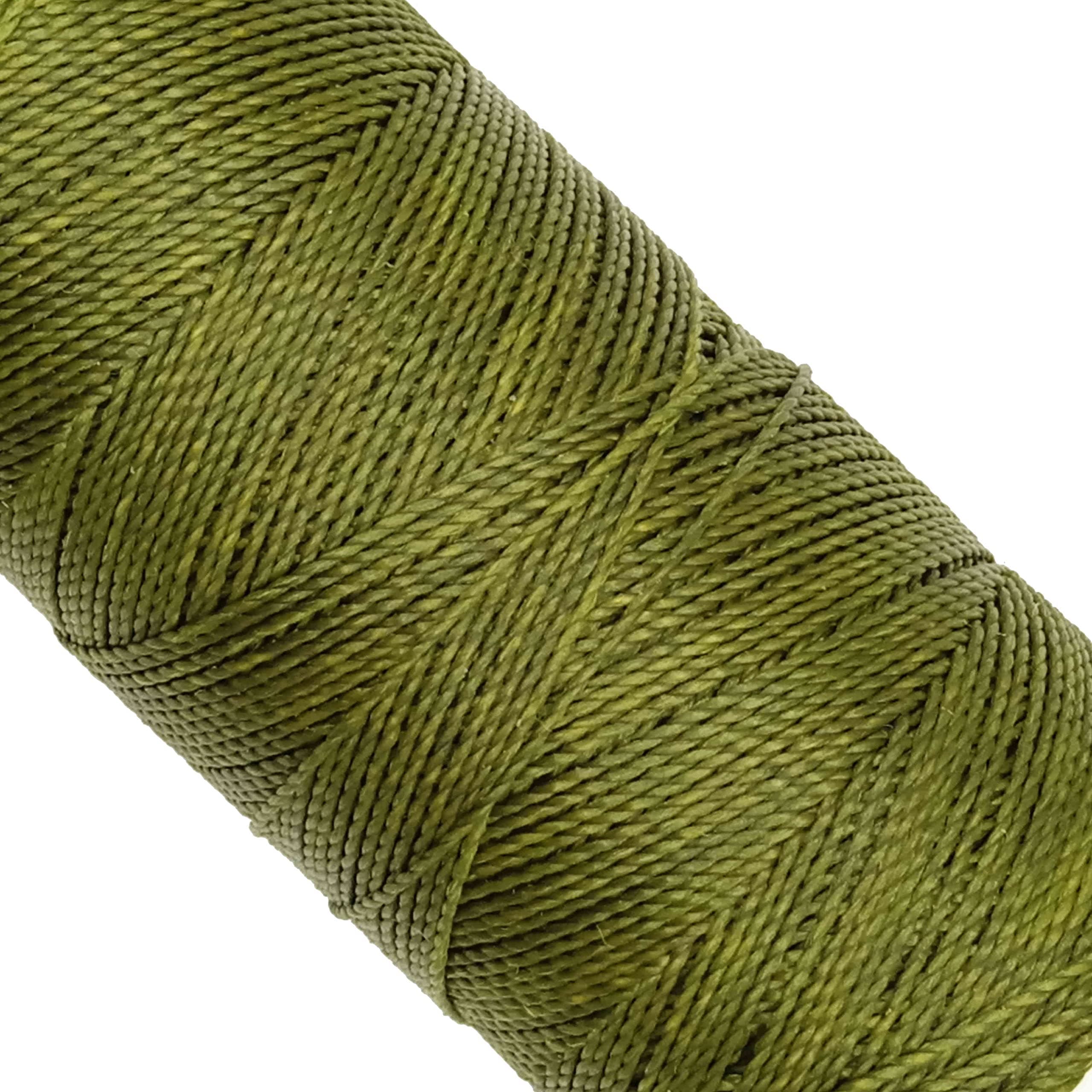Linhasita Waxed Thread 100 g / 170 m Polyester 1 mm Thick Macrame, 30 Colours Army Green