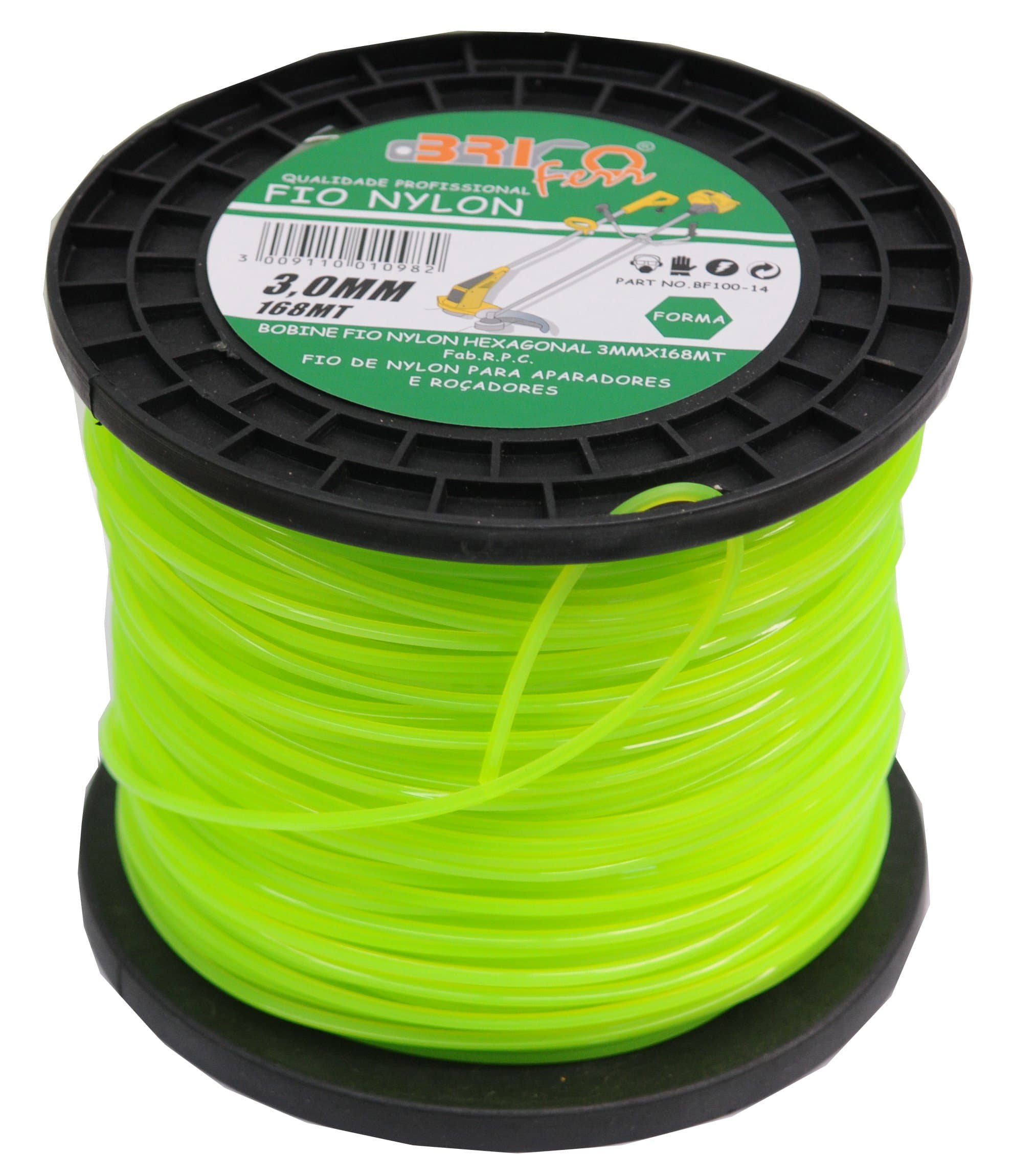 Bricoferr BF100-14 - Wire for Strimmer, 3 mm x 168 m, Square