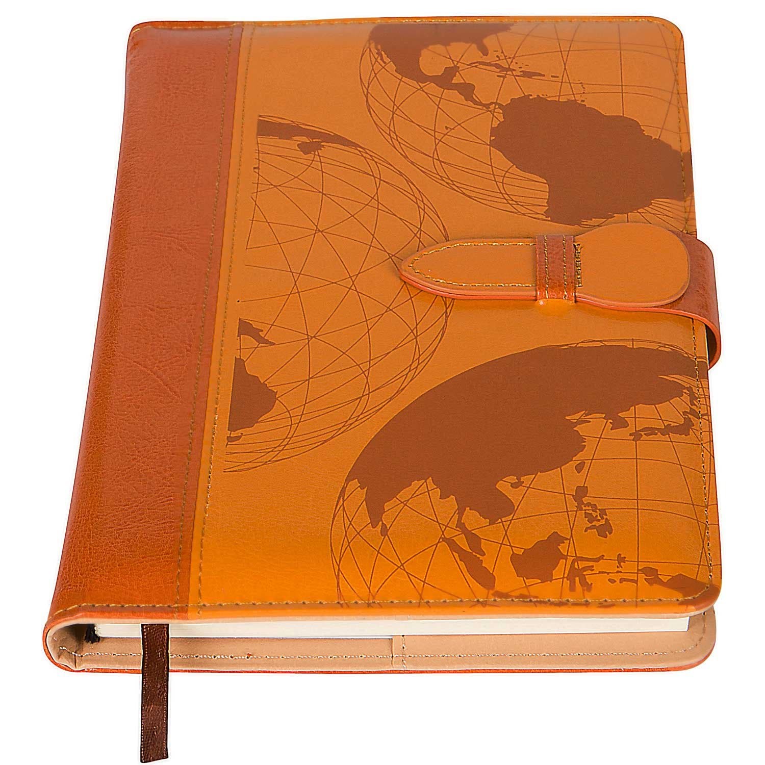 The Amazing Office World Map Refillable Journal – 5x8 Writing Notebook with Strong Clasp and 200 Lined Pages | Personal Diary, Travel Journal, or Gift for Women and Men
