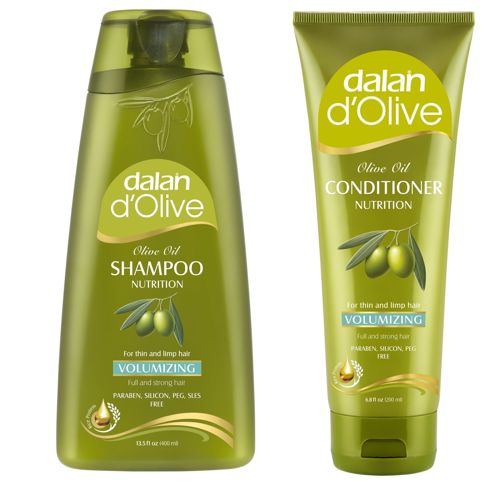 Dalan d'Olive Combo - Volumizing Shampoo (400 ml) & Conditioner (200 ml)