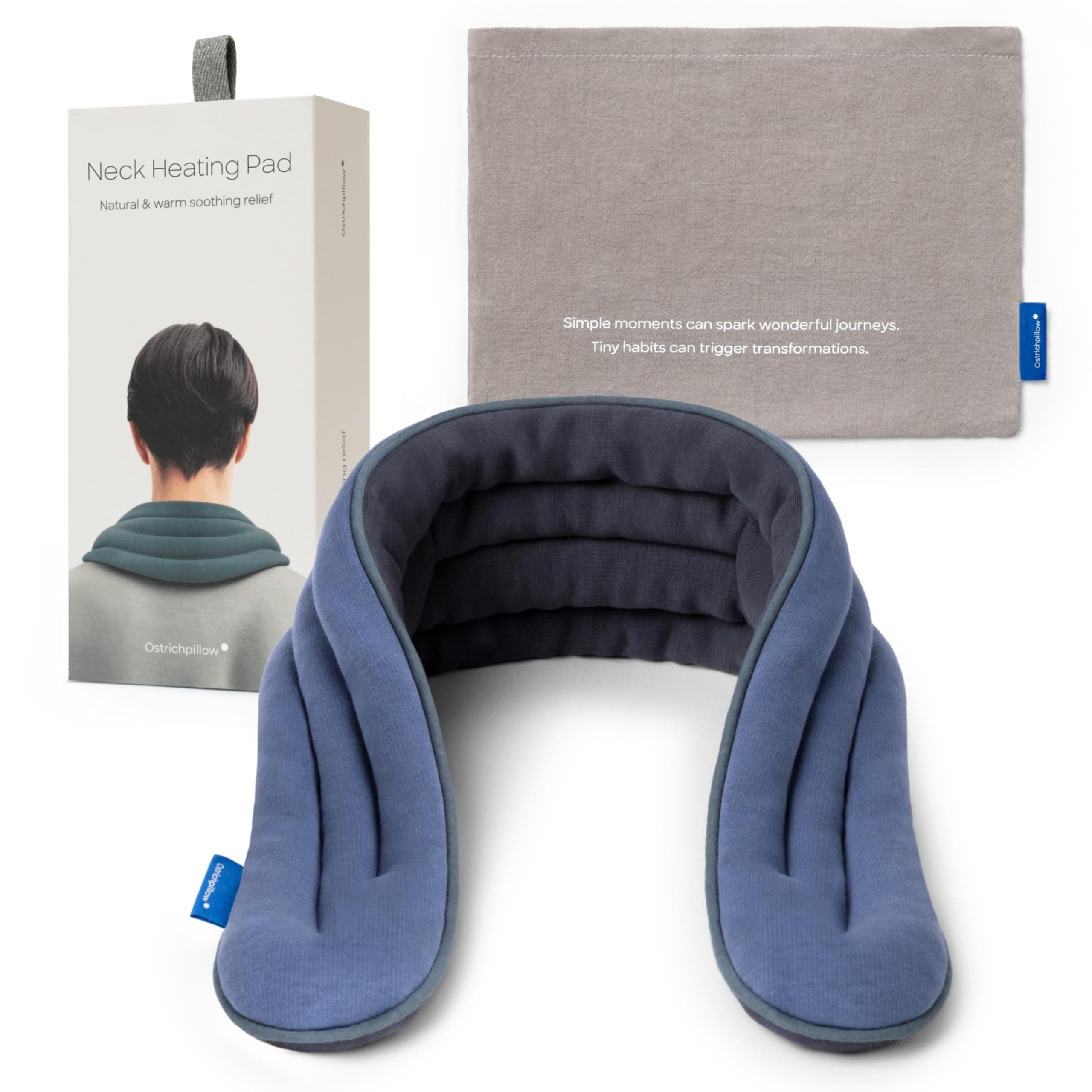 Ostrichpillow Heating Pad Microwavable - Neck Wrap Microwavable Heating Pad for Neck and Shoulder, Relaxation, Pain Relief