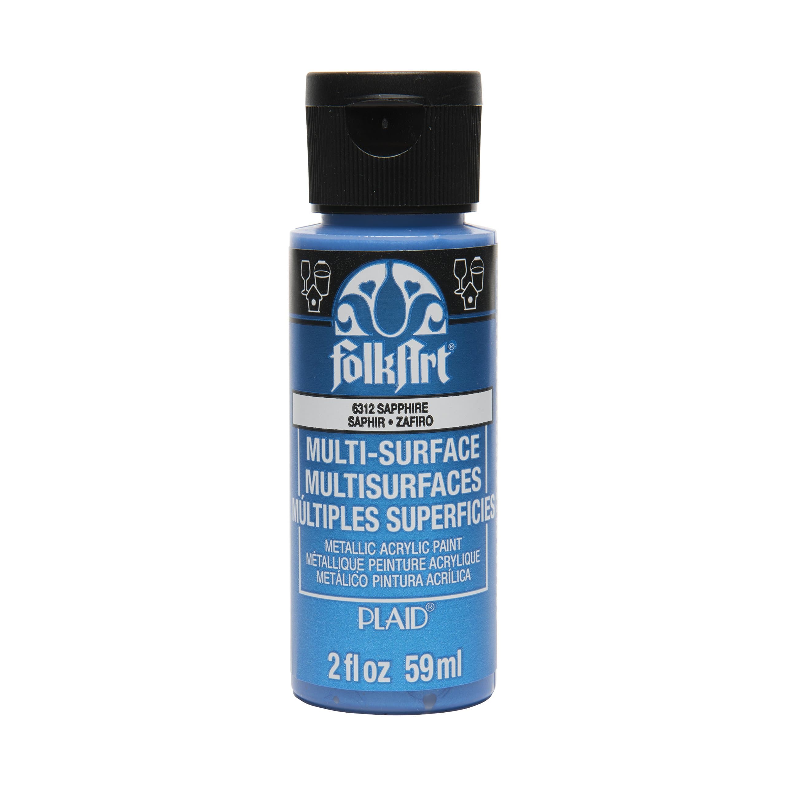 FolkArt Multi-Surface Metallic Paint in Assorted Colors (2 oz), Metallic Sapphire