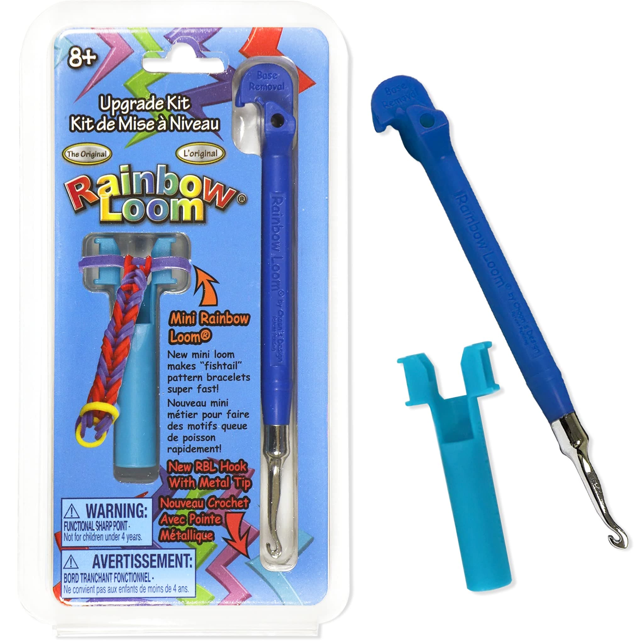 Blue Upgrade Kit, Features a Blue Metal Hook and a Mini Loom to Make Bracelets, for Ages 7+; Rubber Bands are NOT Included