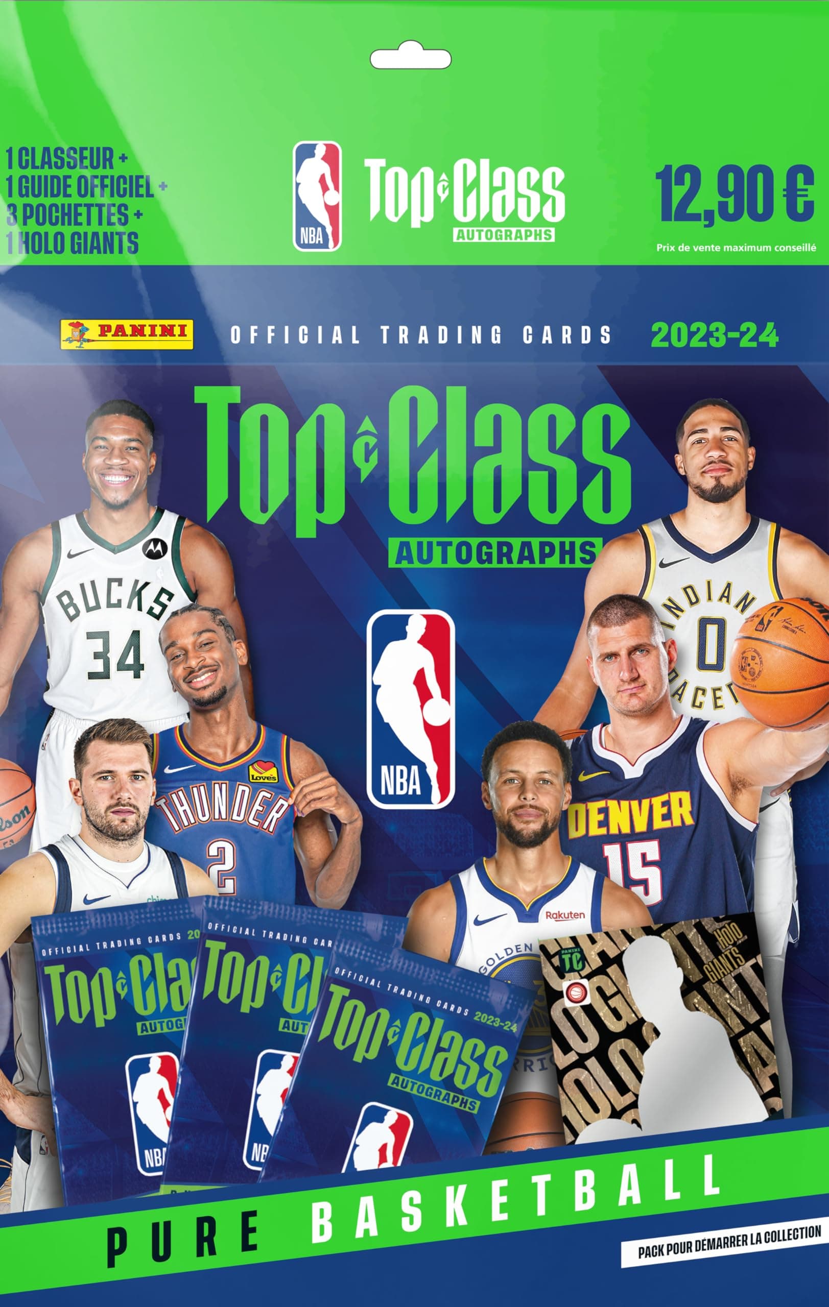 Panini Top Class NBA 2024 Trading Cards Starter Pack Containing 1 Binder + 1 Guide + 3 Pockets + 1 Holo Giants 004637SPAFGD