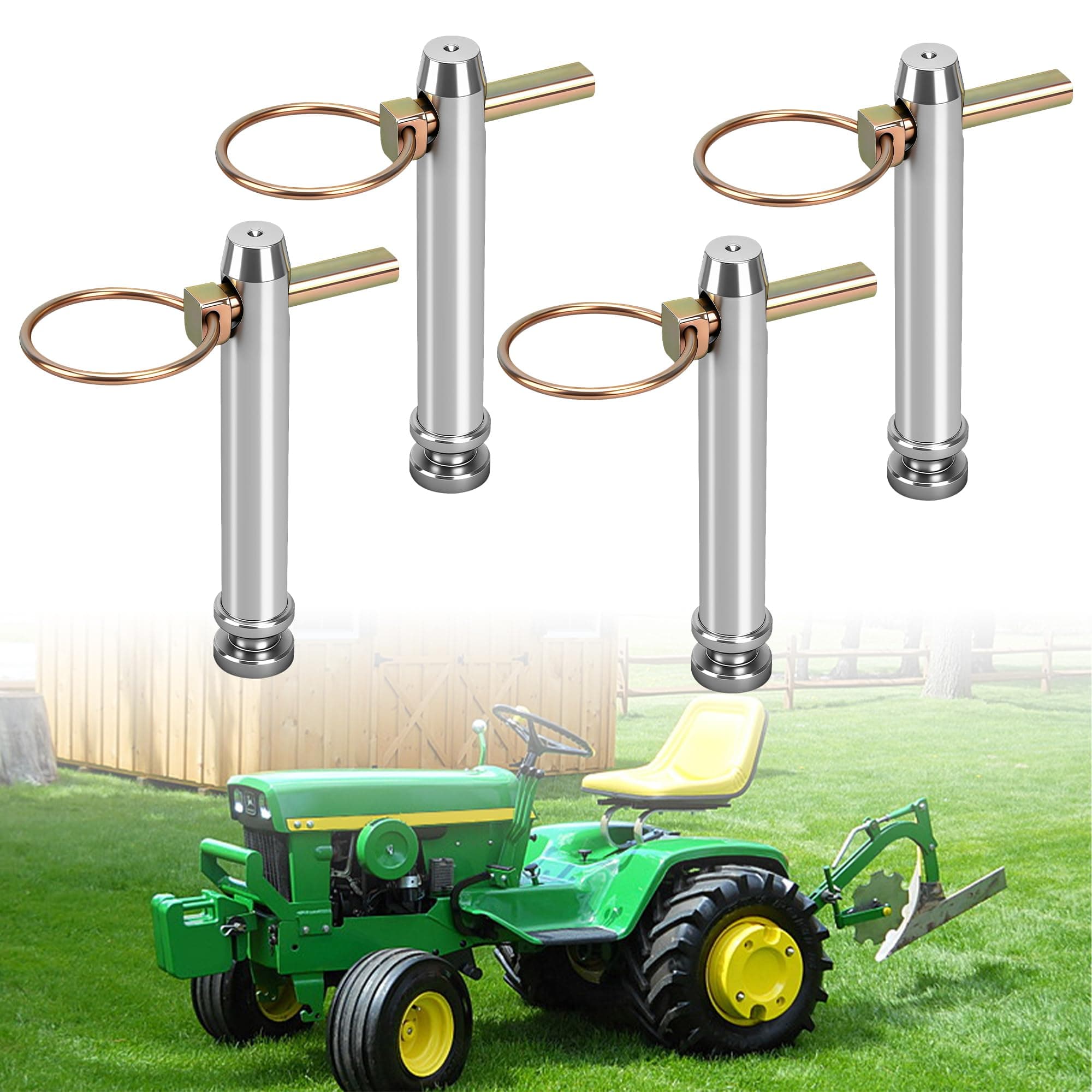 S07070200 Cat 1 Top Link Pin Hitch Accessories, 4 Pack, Replace 195589m1, ac339942 for Category 1 Tractors, 5-1/2, 3/4"