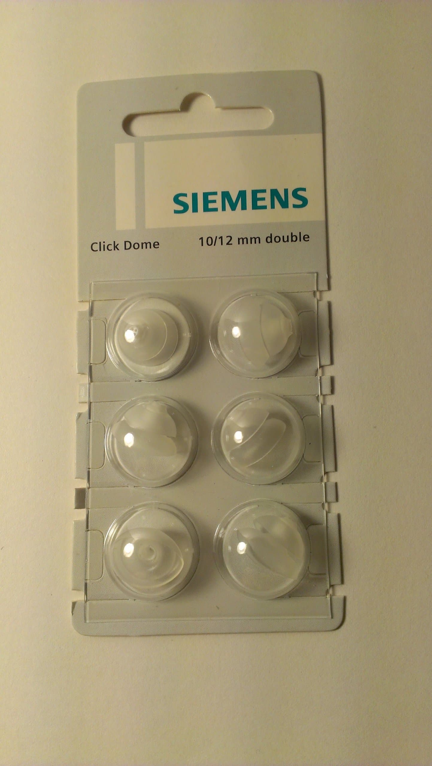 Siemens Click Dome 10/12 mm Double For RIC Hearing Aids - 6 Domes Each