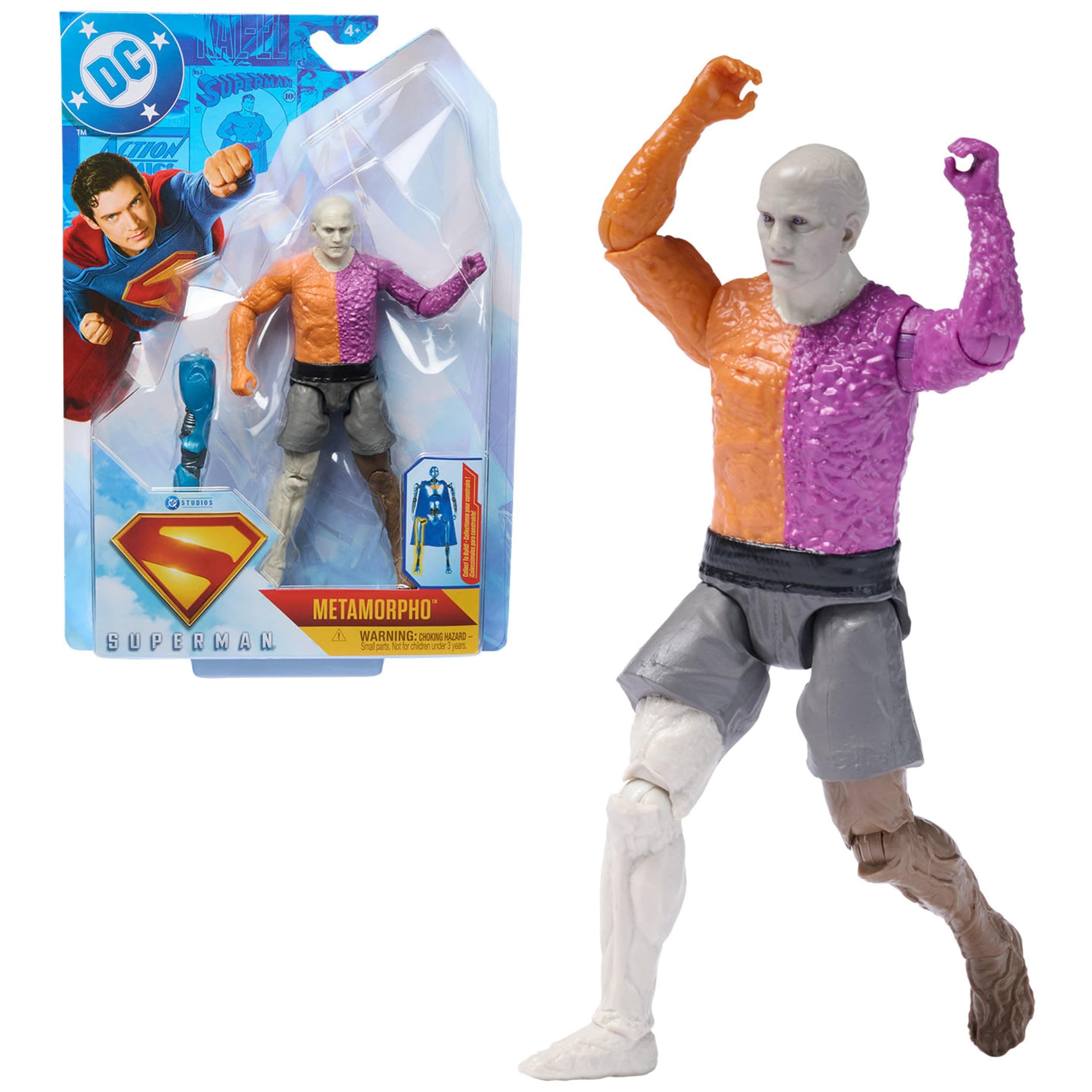 Superman 6-Inch Metamorpho Action Figure, Authentic Superman Movie Styling, Super Heroes Kids Toys for Boys and Girls Ages 4 and Up