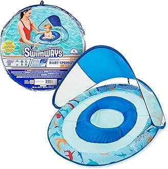 SwimWays Baby Spring Float with Adjustable Canopy and UPF Sun Protection
