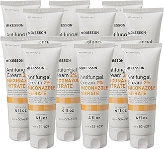 McKesson Antifungal Cream, 2% Miconazole Nitrate - Relieves Itching, Burning, Cracking from Jock Itch, Ringworm and Athlete Foot - 4 oz., 12 Count
