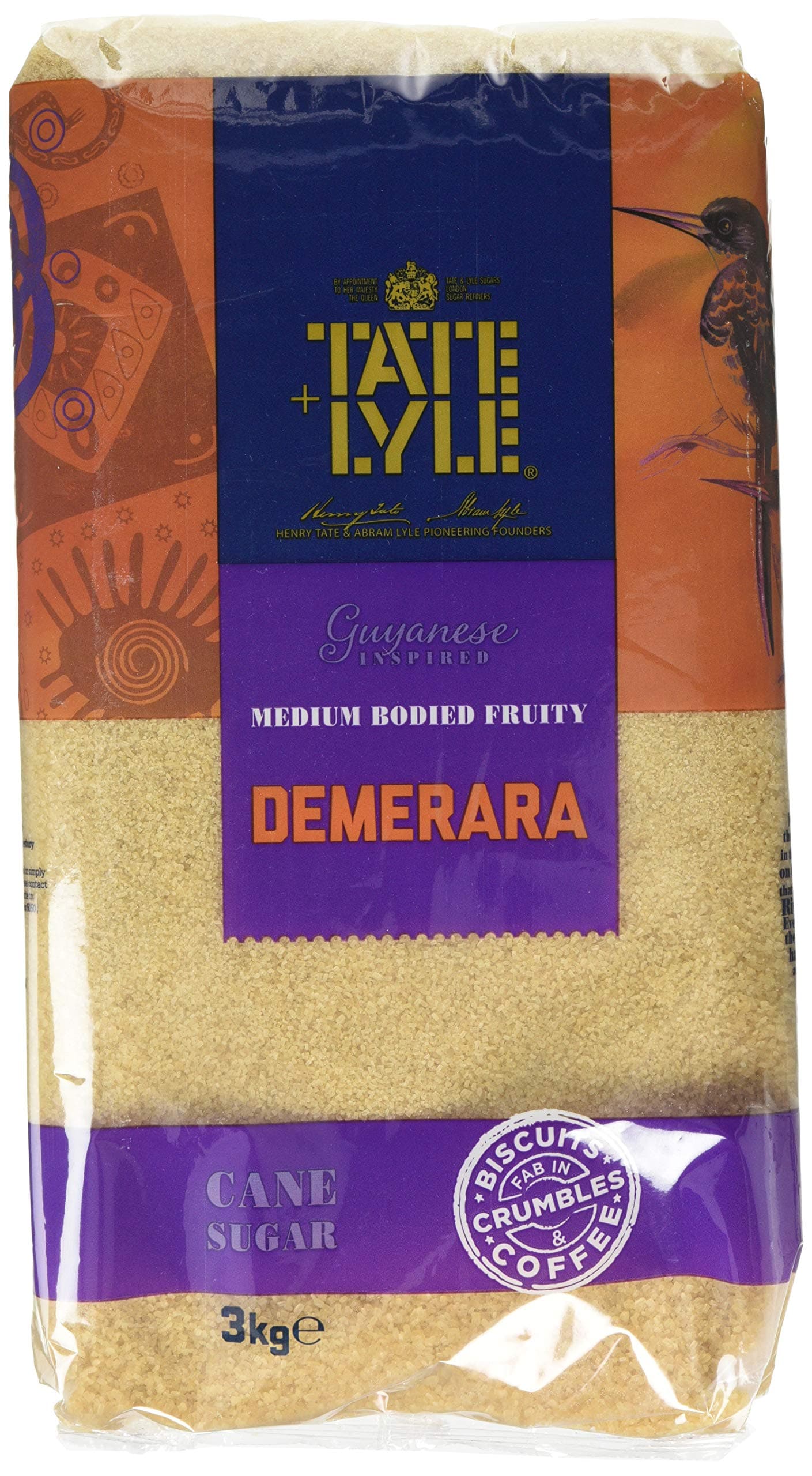 Tate & Lyle - Demerara Brown Sugar - Fruity, Sweet-Spiced Crystals with Crunch - For Hot & Cold Drinks, Baking and Toppings - Vegan, Vegetarian and Suitable for Kosher Diets - 3kg x 4