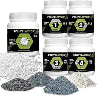 Polly Plastics Rock Tumbler Tumbling Media Grit Kit & Plastic Filler Pellets