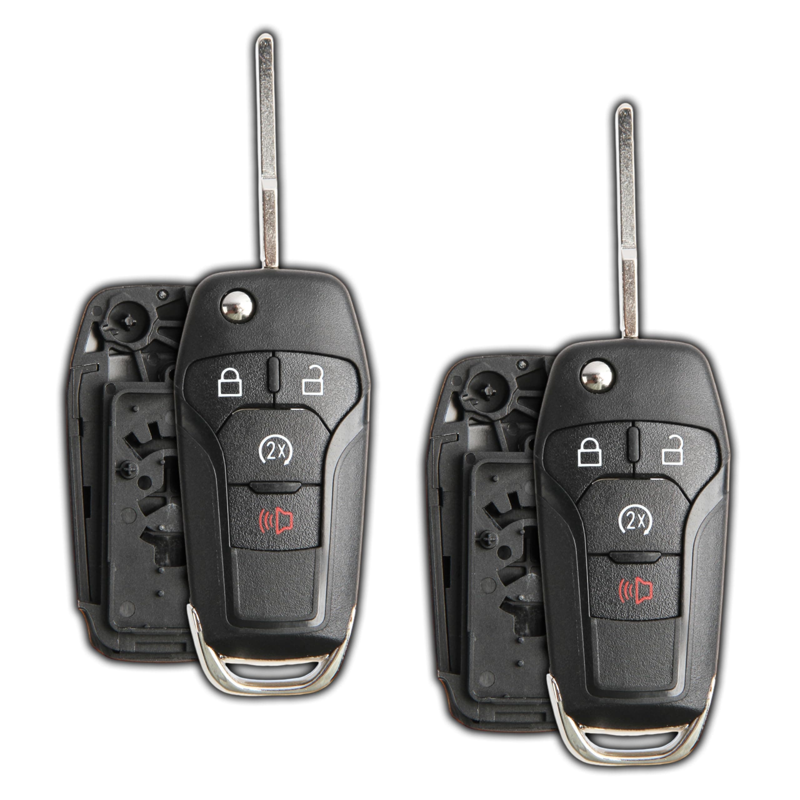 2X Remote Start Flip Key Fob Shell Case Replacement for Ford N5F-A08TDA, 5923694