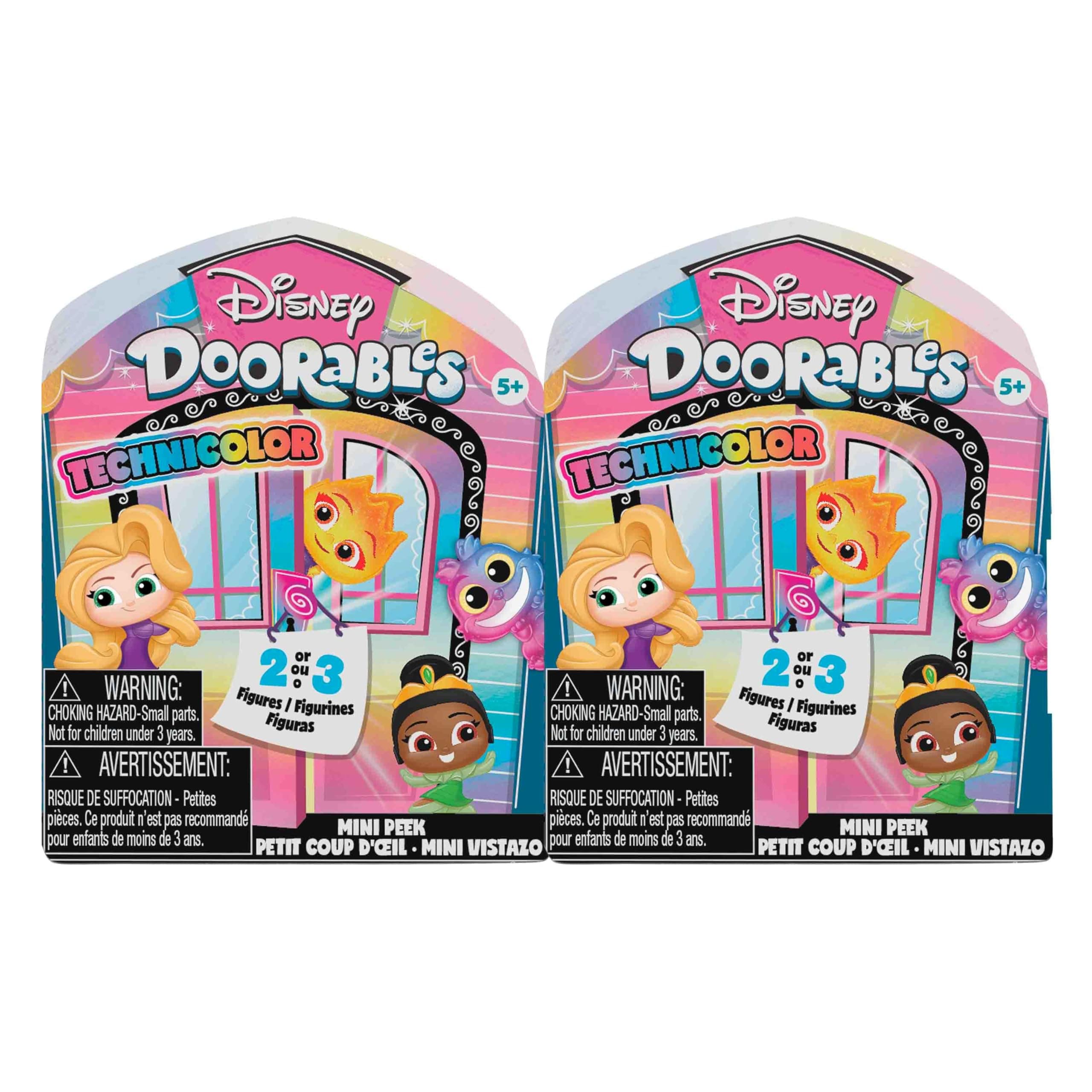 Just Play Disney Doorables Mini Peek Technicolor Takeover 2-Pack, Collectible Figures, Kids Toys for Ages 5 Up