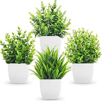 4 Pack Fake Plants Small Artificial Mini Faux Plants Indoor for Room Home Office Shelf Decor