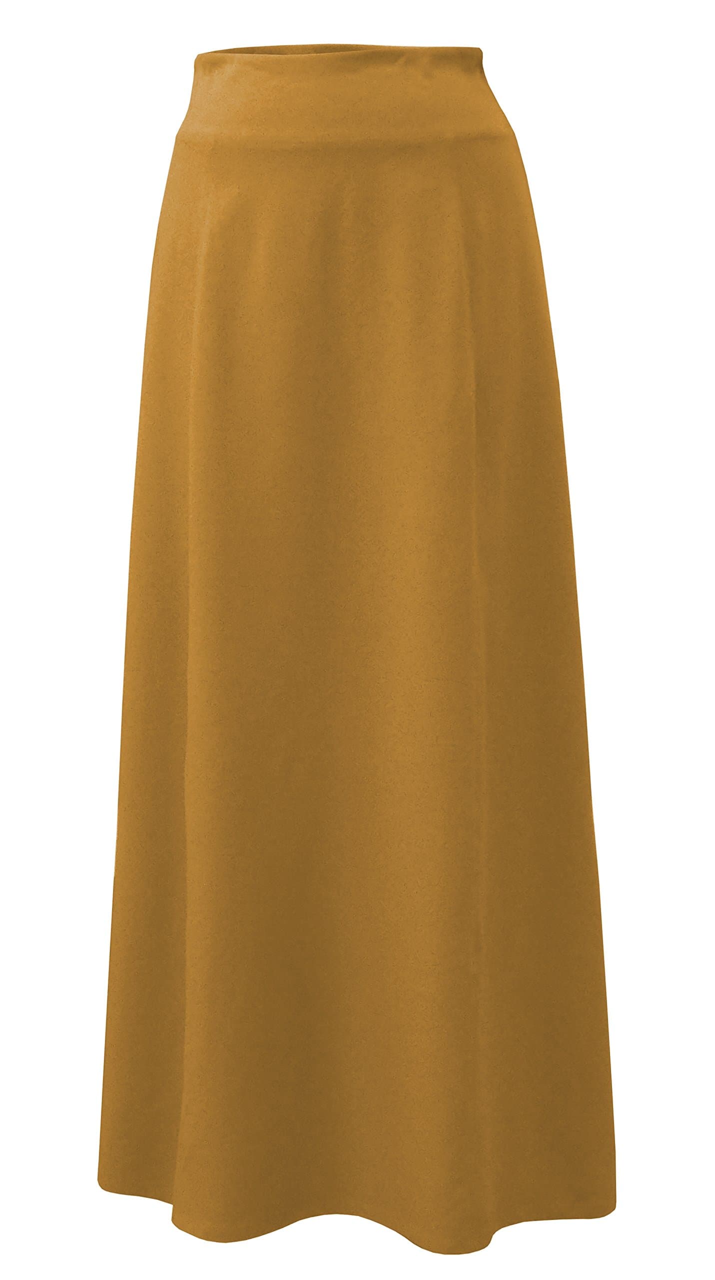 Baby'O Women's Basic Stretch Cotton Knit Panel Maxi A-Line Skirt