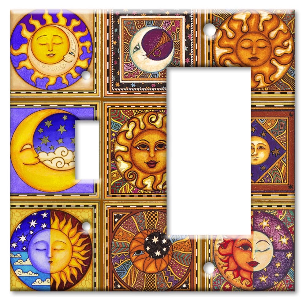 Celestials Theme Metal Wall Plate - Double Gang Combo - Toggle/Decora - Image by Dan Morris