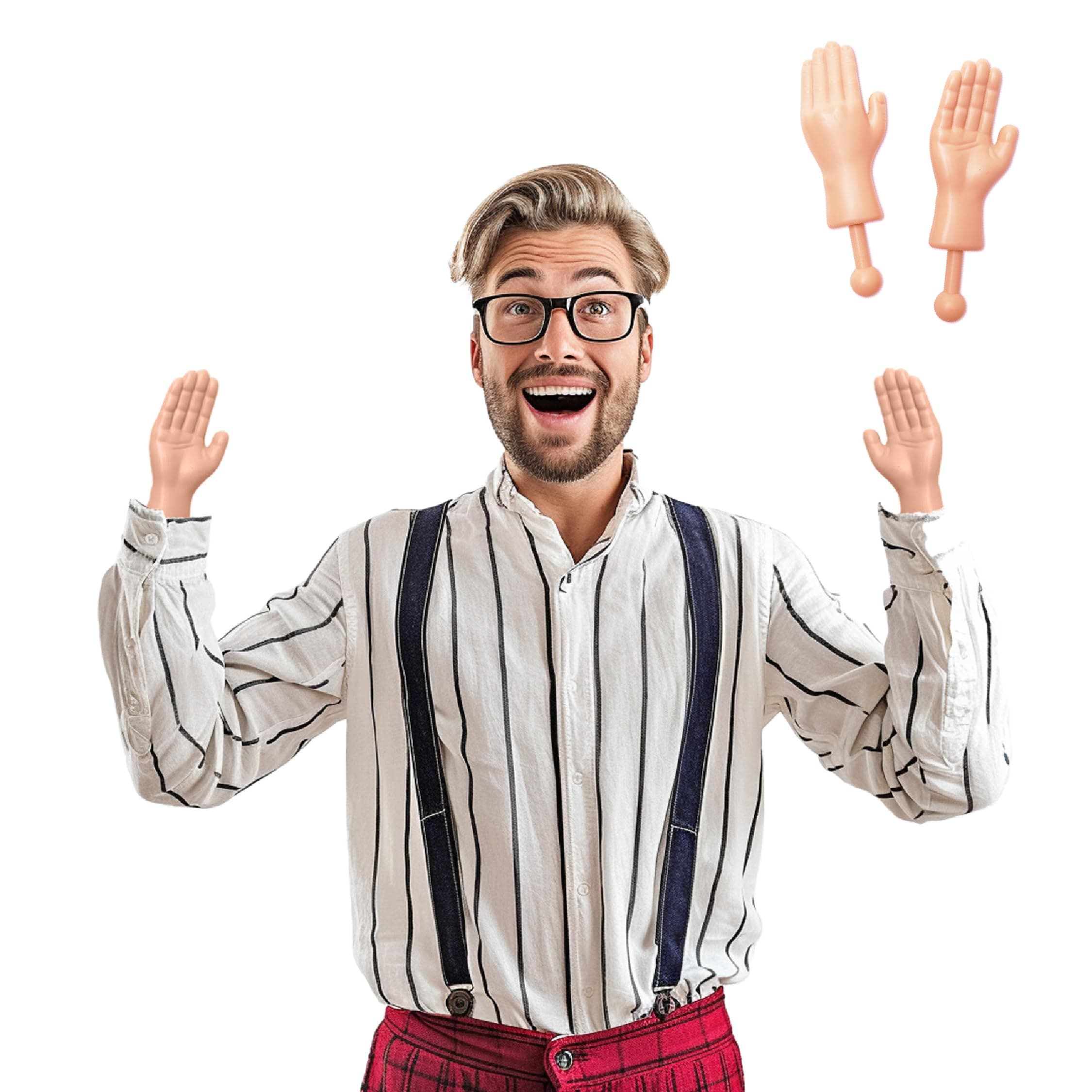 BigMouth Inc. Tiny Hands Toy Hilarious Realistic Looking 3? Plastic Hands for Costumes and Pranks, Tricks to Keep Up Your Sleeve, Multicolor, BM1673
