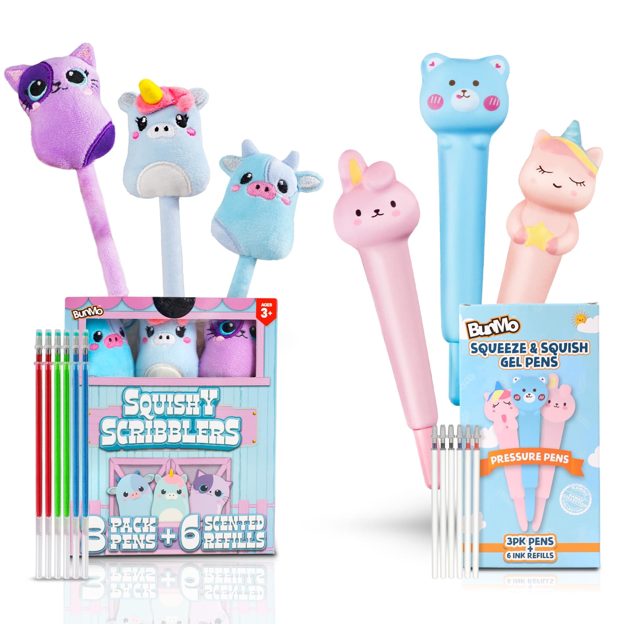 BUNMO Pen Bundle - Refills Included - Cute Pens with Soft Grip - Fun Pens for Kids Drawing & Writing - Gift for Teen Girls - Tween Girls Gifts - Kids Pens - for Girls and Boys