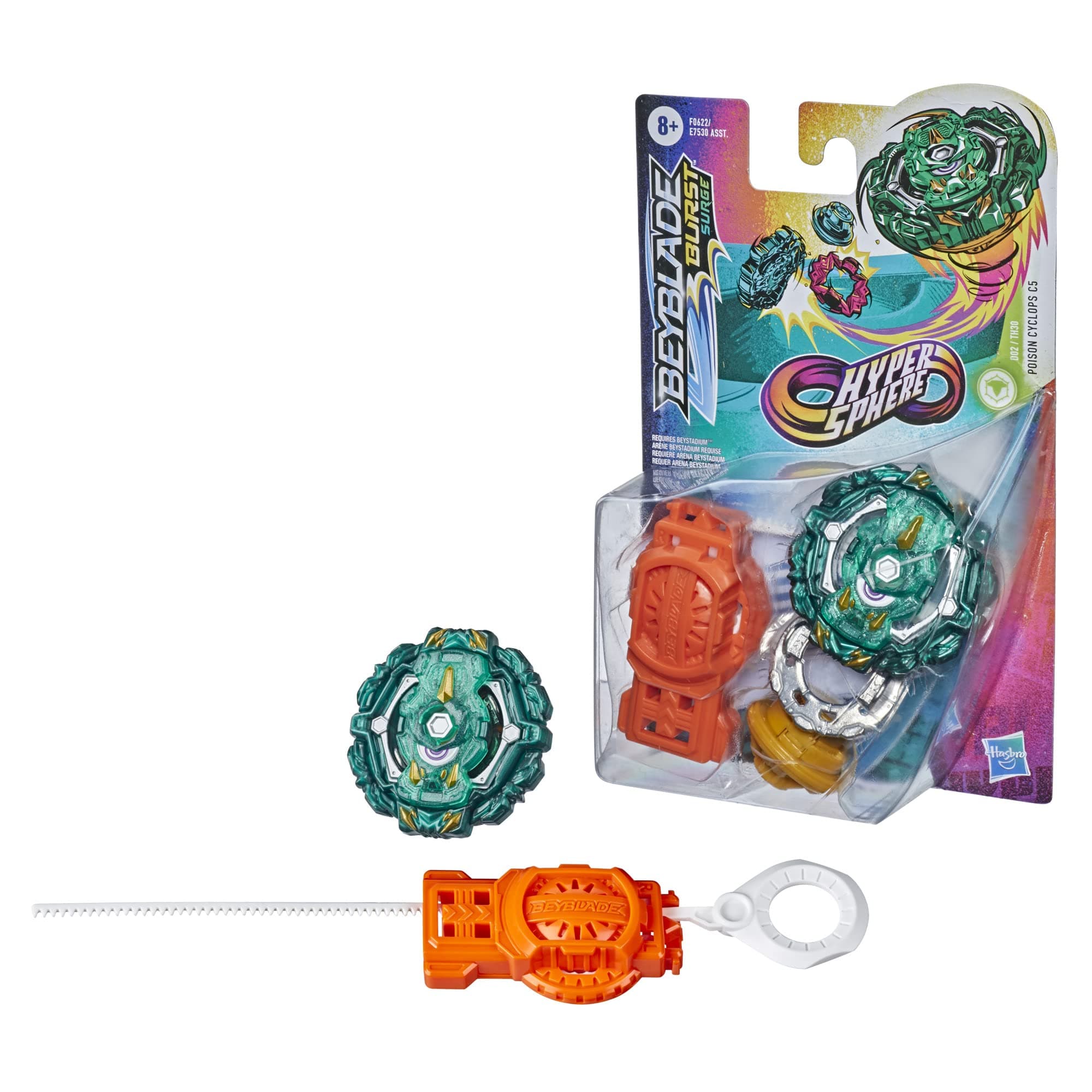 Burst Rise Hypersphere Poison Cyclops C5 Starter Pack - Defense Type Battling Game Top and Launcher, Toys Ages 8 and Up