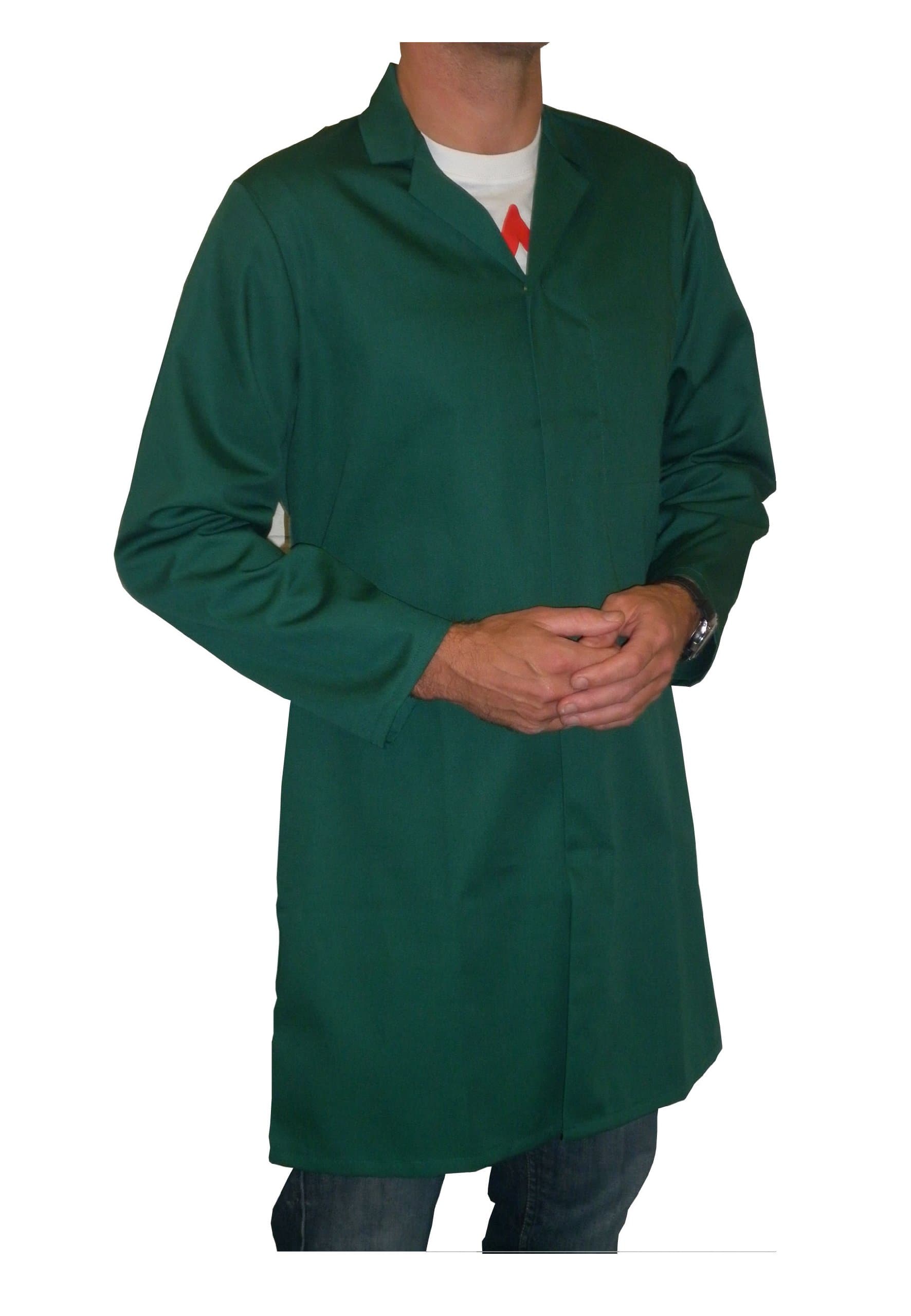 Green Unisex Lab/Warehouse Coat (with no External Pockets)