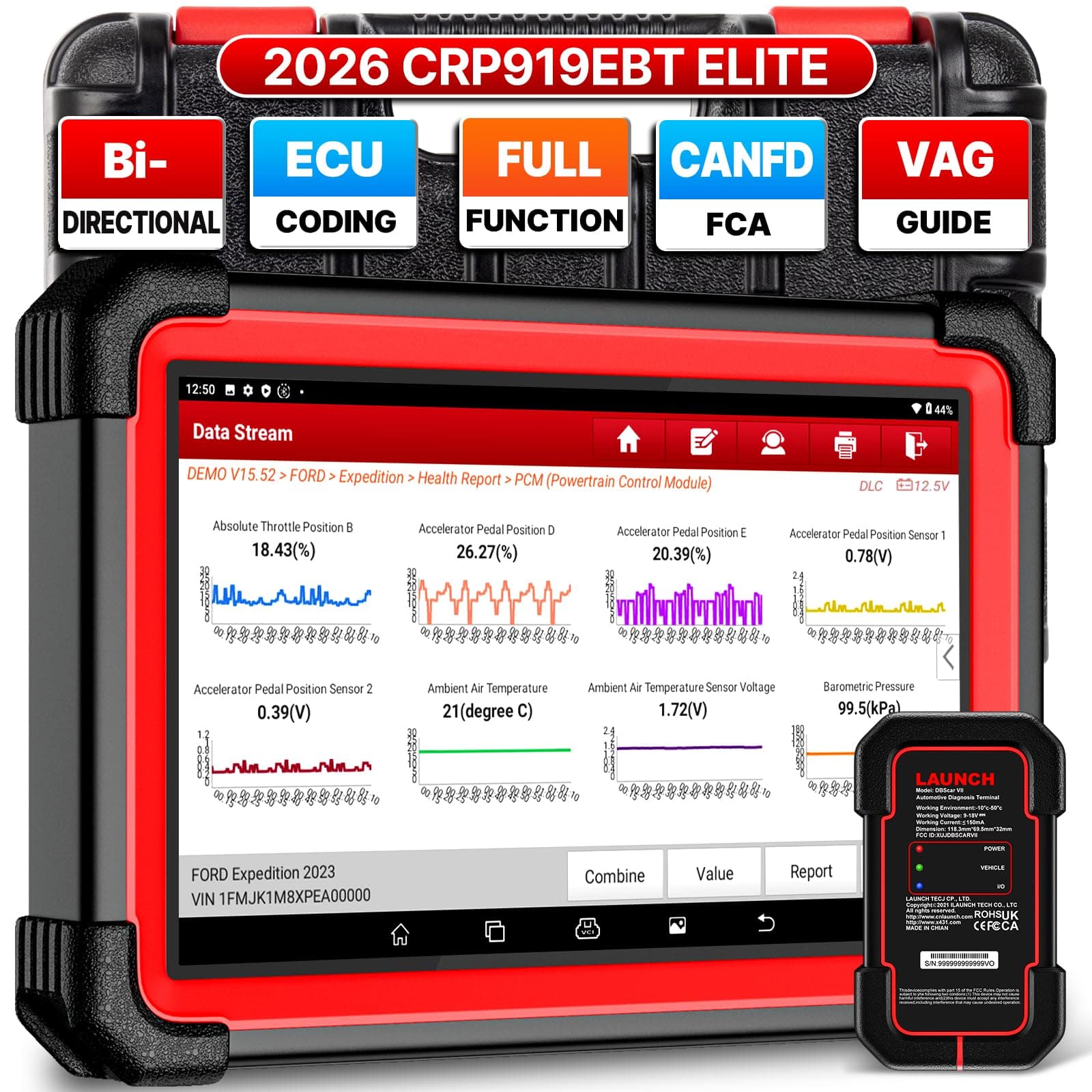 X431 CRP919EBT 2025 Bidirectional Scan Tool, All-in-One Full System Diagnostic Scanner, 35+ Reset, ECU Coding, CANFD&DOIP, FCA AutoAuth, V.A.G Guide, 2Yrs Free Update, Upgraded of CRP919E
