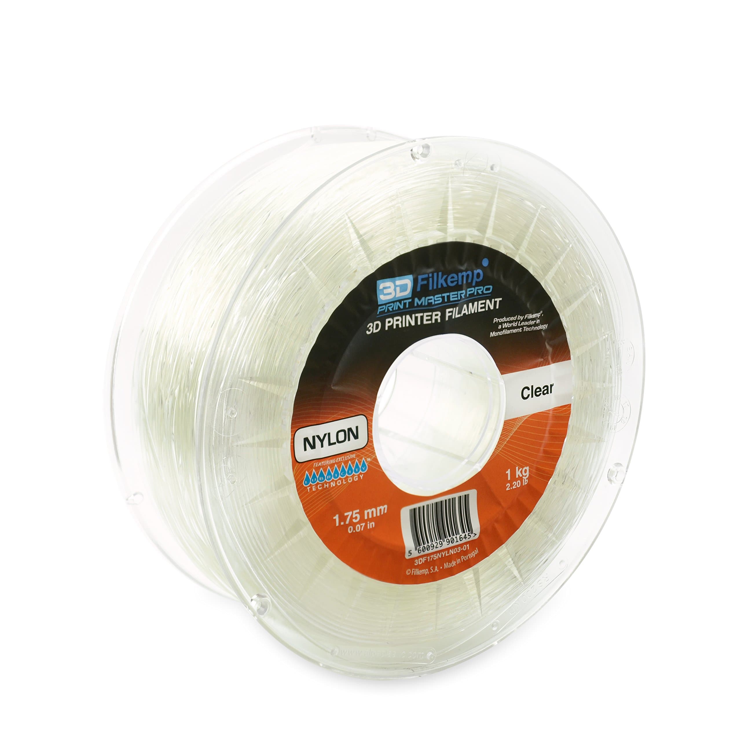 3D Filkemp Print Master Pro 3DF175NYLN03-01 Nylon 3D Printer Filament, Spool, 1.75 mm Diameter, Clear