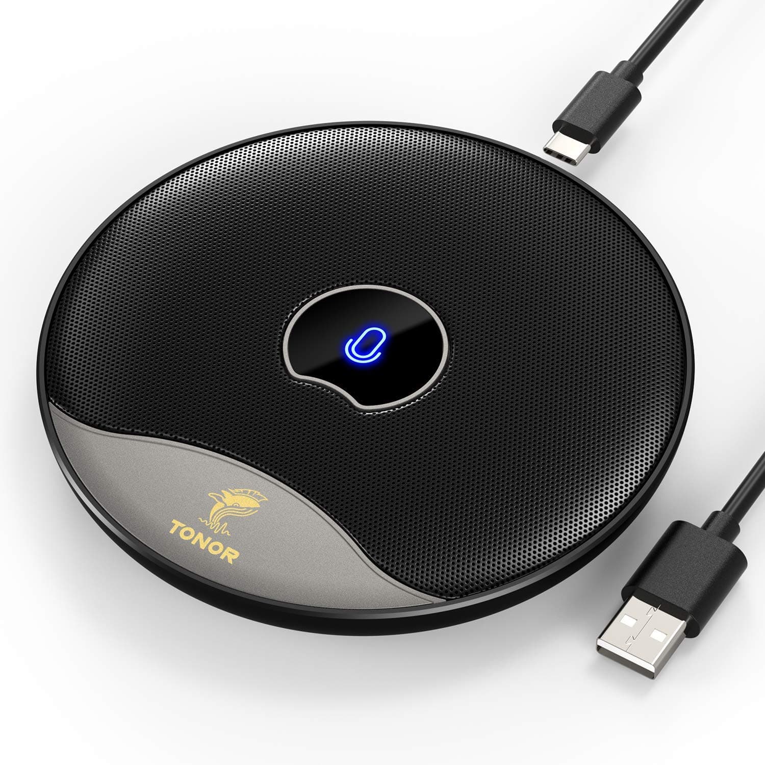 TONOR USB Conference Microphone, Omnidirectional Condenser Microphone with Mute Button for PC for Meeting/Online Class, Zoom Call, Skype Chat, Plug and Play (TM20)