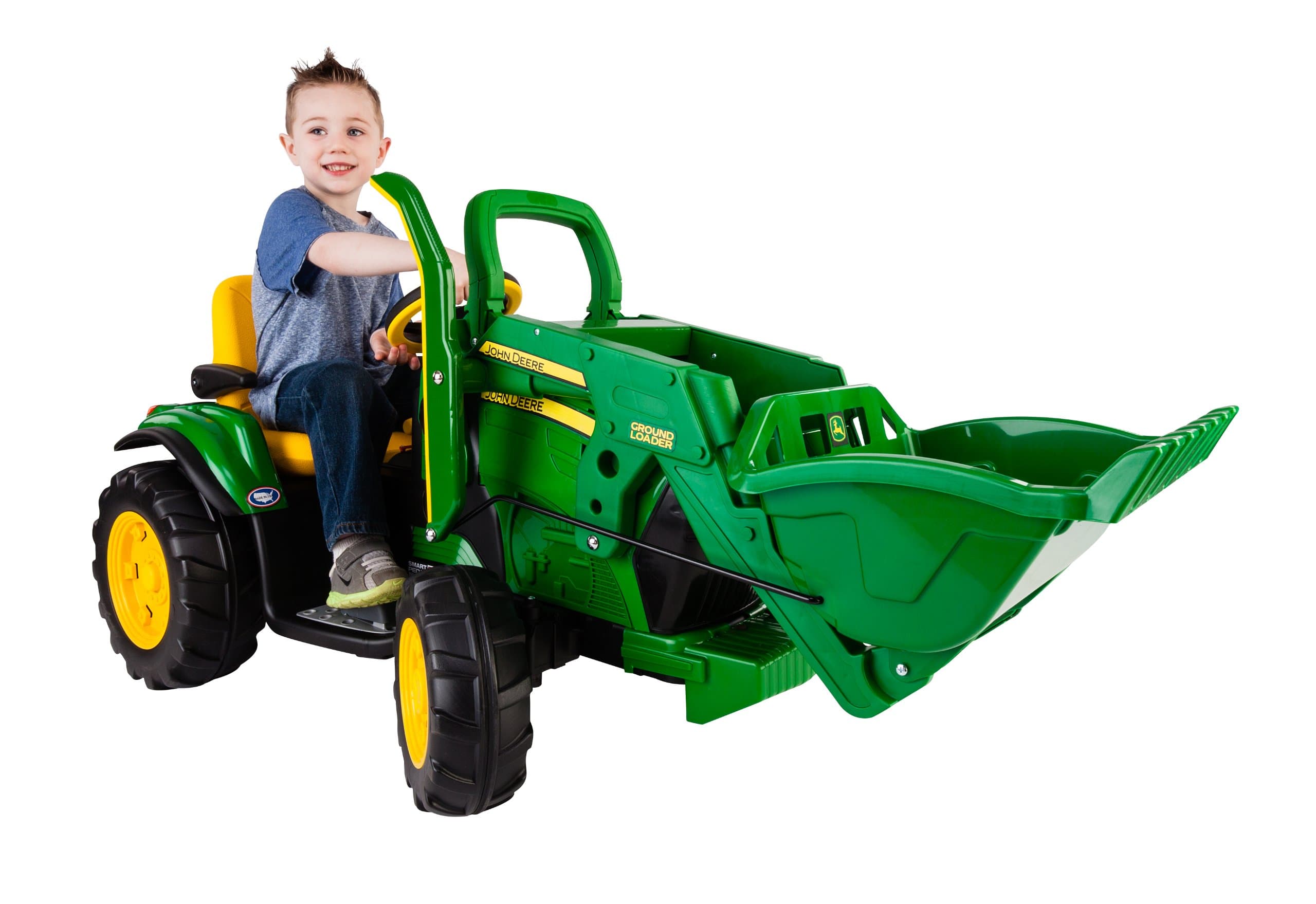 John Deere Ground Loader Tractor Extra-Large 12 Volt Ride on Tractor for Kids Ages 3-7