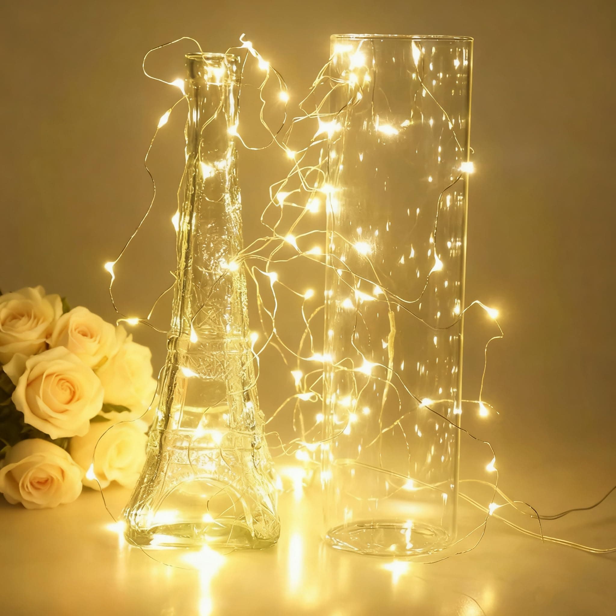 Warm White Led String Starry Fairy Light AA Battery Operated 3M/10Ft 30 Bright Micro LED Lights Ultra Thin Decorative Lights Silver Wire for Home Decoration DIY