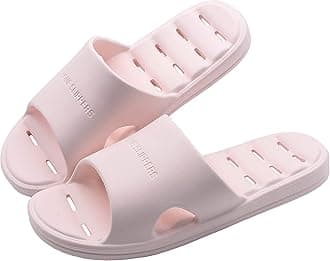 Women's Shower Slipper, Quick Drying Non-Slip Slippers, Bathroom House & Pool Sandals, In-Door Slipper for Gym, Soft Sole, Beige, Size S, M, L, XL